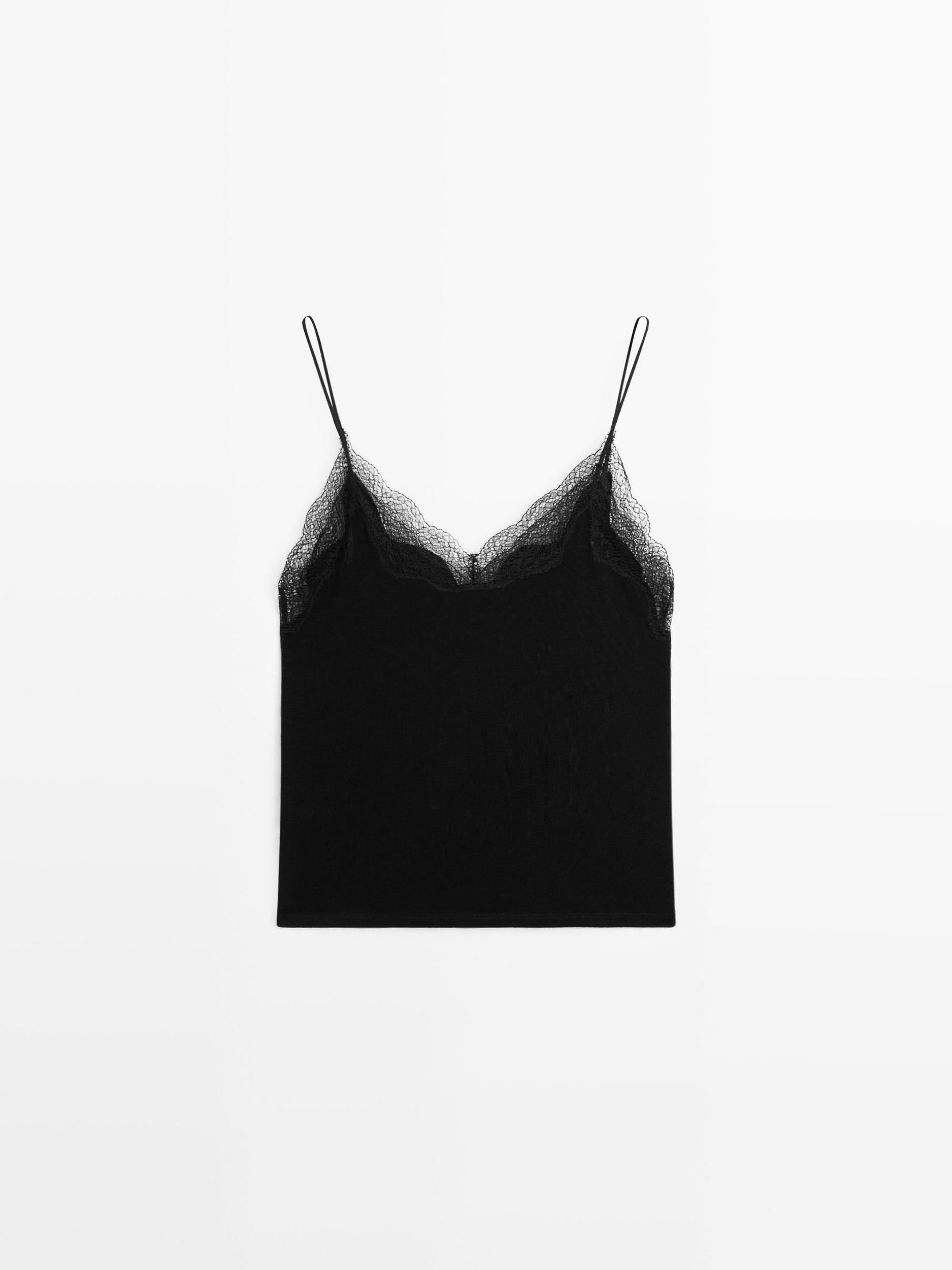 Camisole top with lace detail Product Image