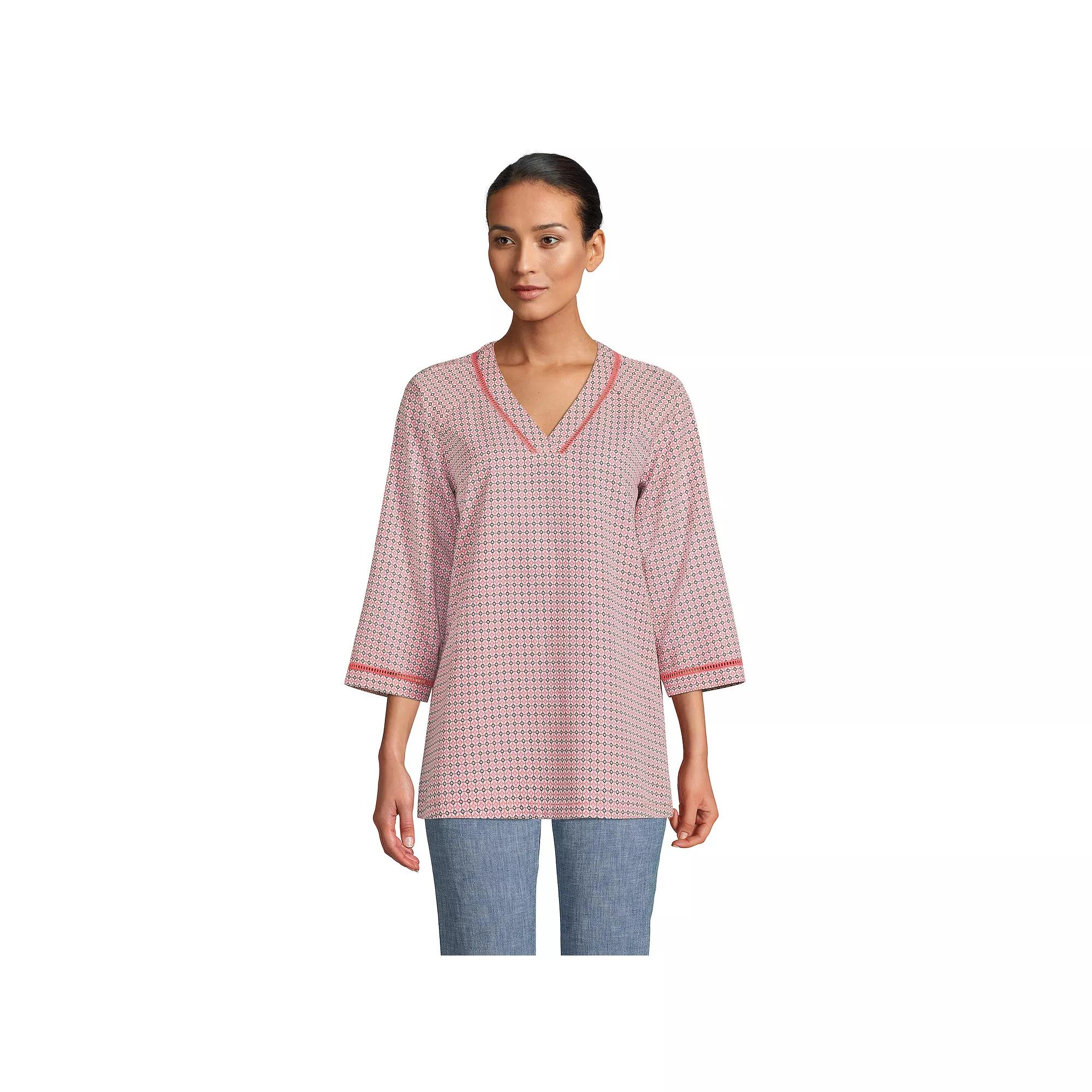 Women's Lands' End Rayon 3/4 Sleeve Tunic Top,  Product Image