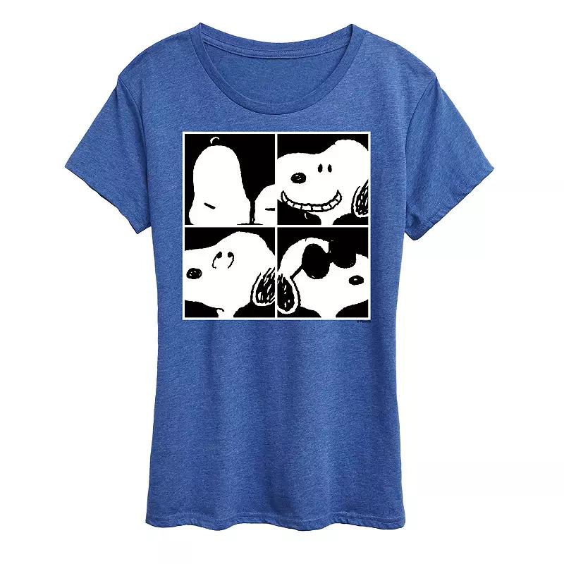 Women's Peanuts Snoopy Square Graphic Tee, Girl's,  Product Image