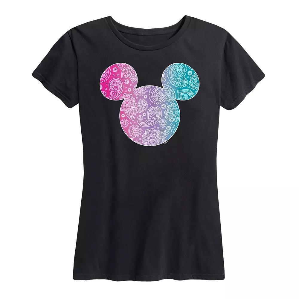 Disney's Mickey Mouse Women's Bandana Pattern Graphic Tee,  Product Image