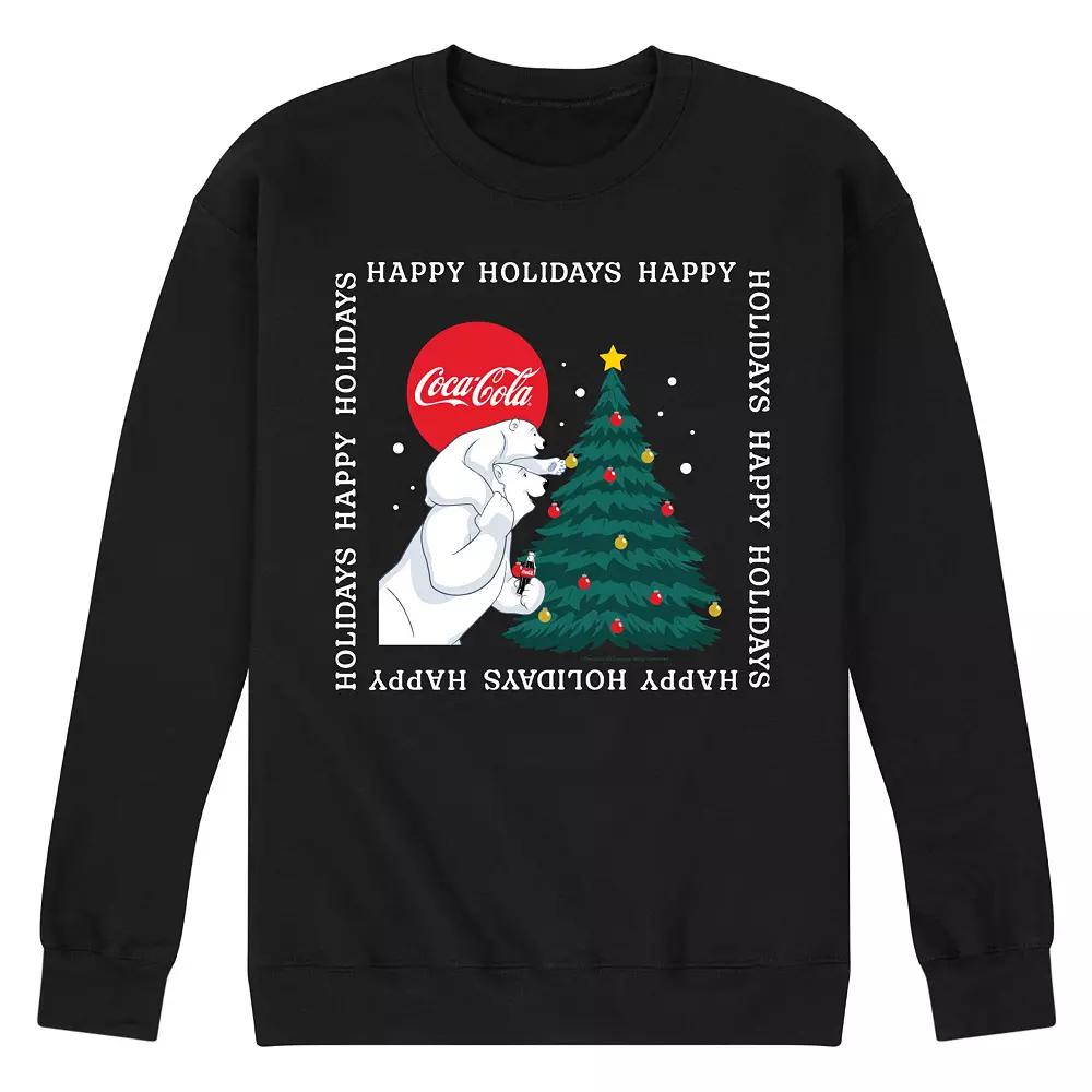 Men's CocaCola Happy Holidays Sweatshirt, Size: XXL, Black Product Image