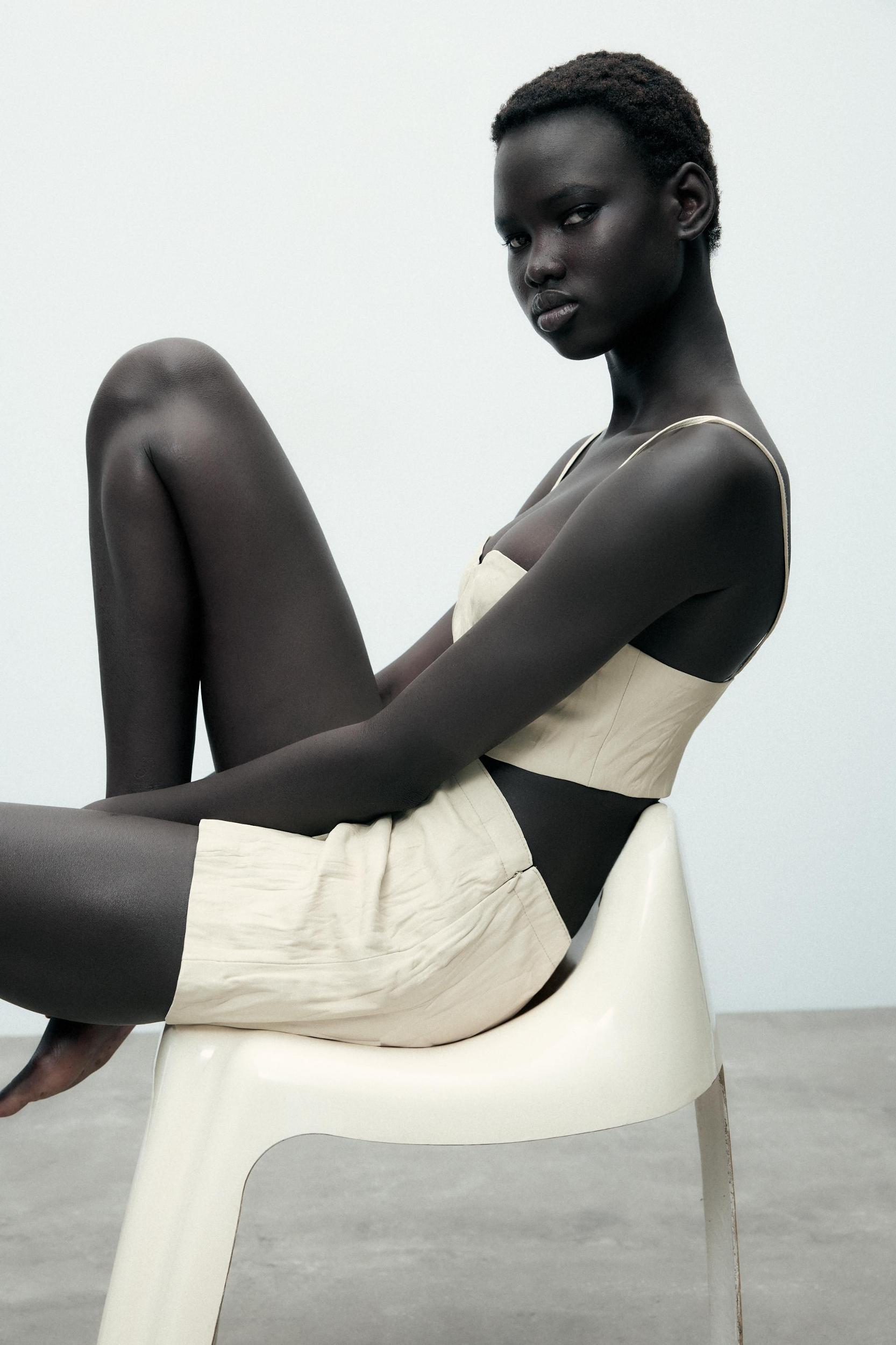 100% LEATHER RUCHED EFFECT CORSET TOP Product Image