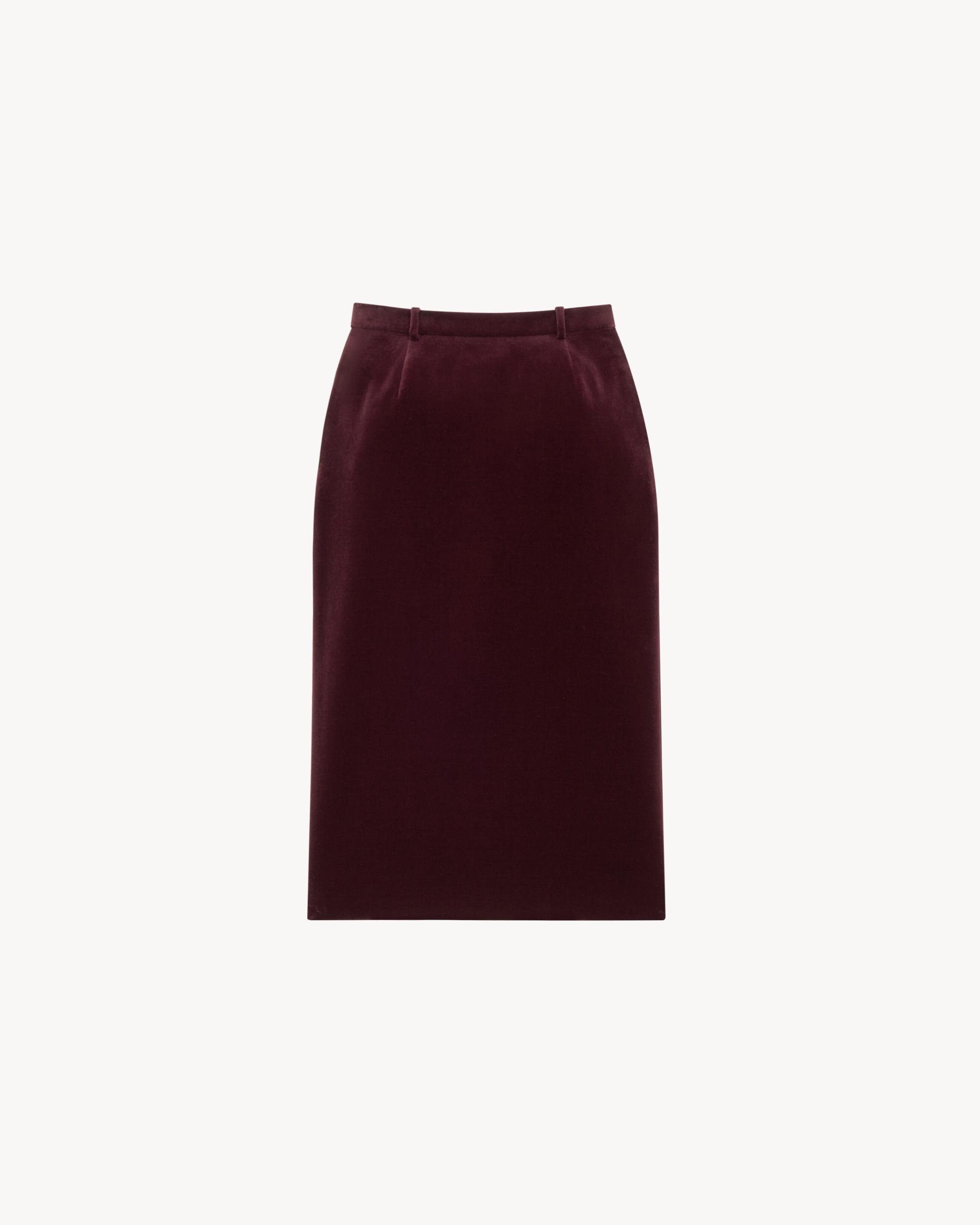 midi wrap skirt in cotton velvet Product Image