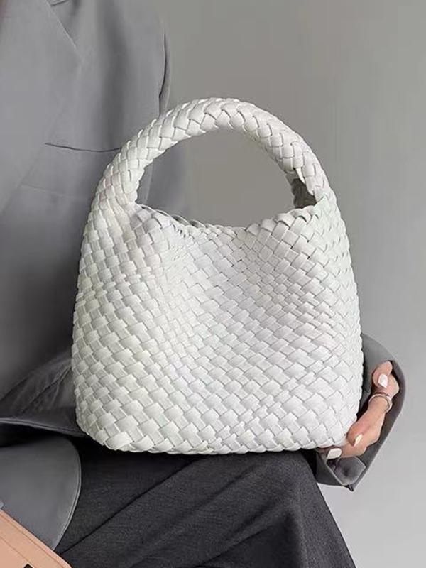 Solid Color Woven Bags Handbags Product Image