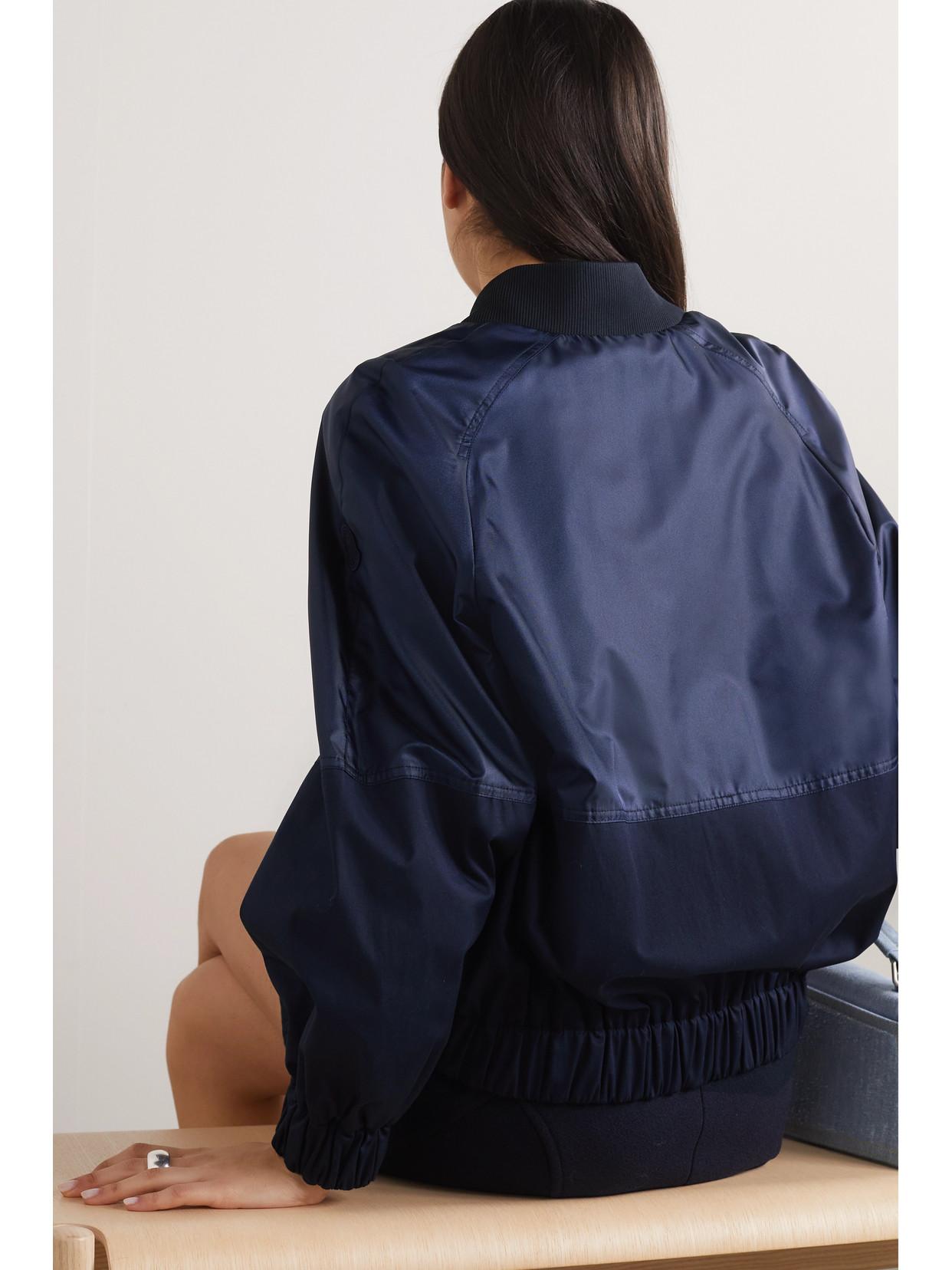 MONCLER Gobie Satin And Cotton-blend Twill Bomber Jacket In Navy Product Image