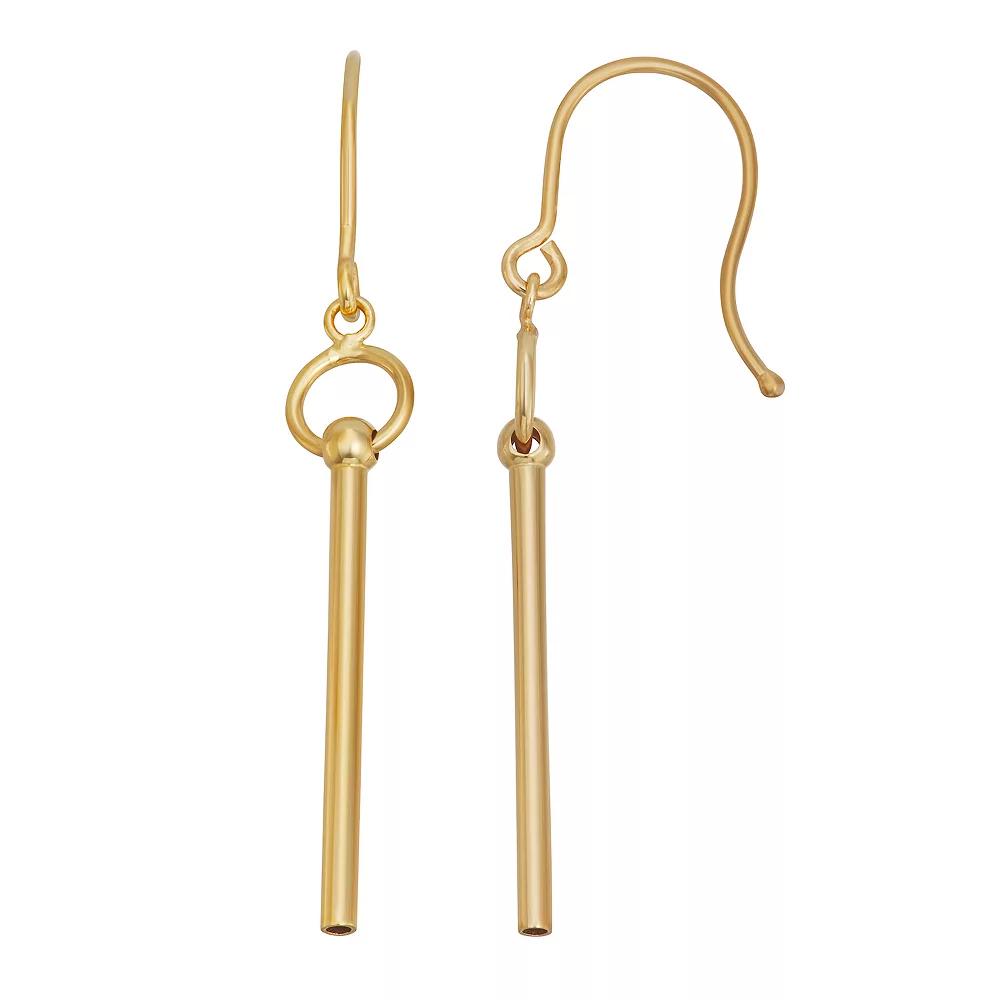 Au Naturale 14k Gold Tube Drop Earrings, Women's Product Image
