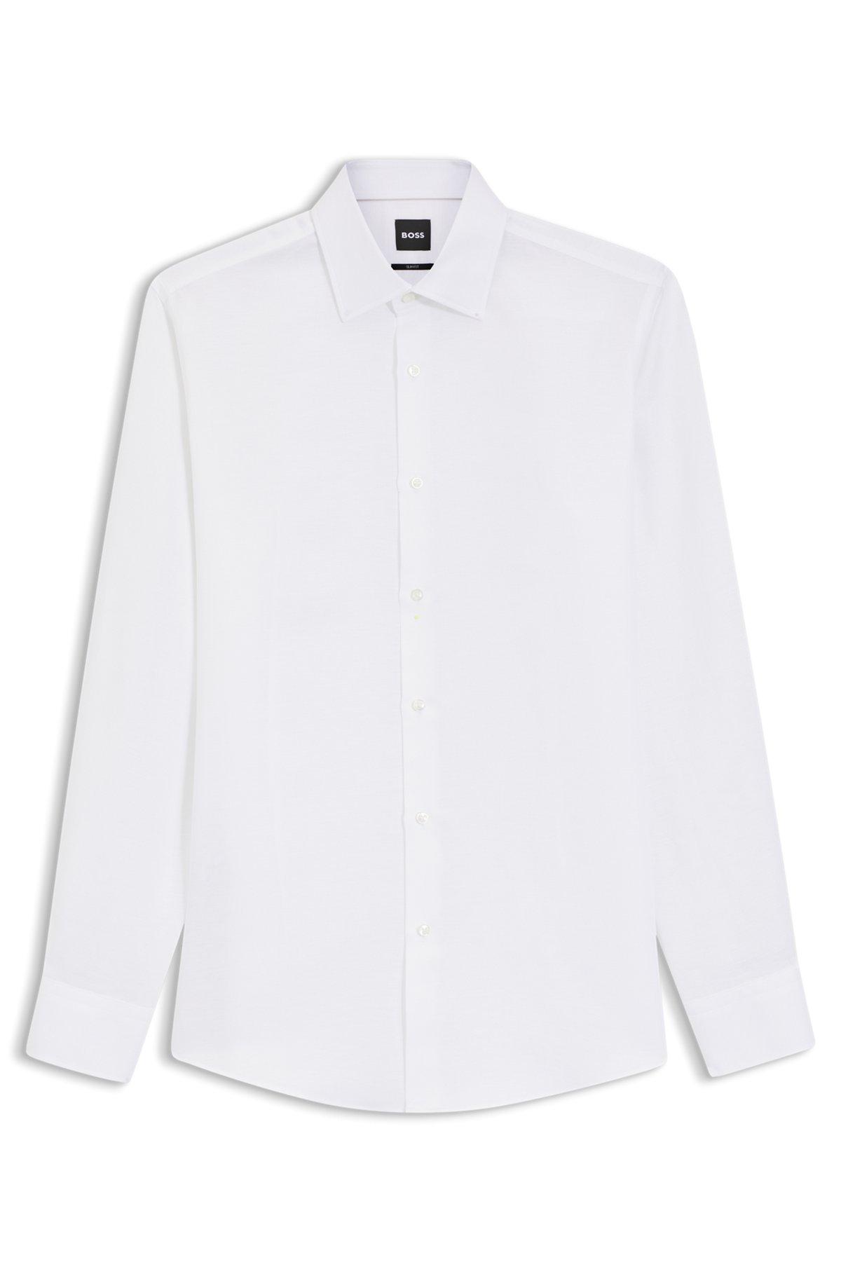 Slim-fit shirt in linen-blend twill Product Image