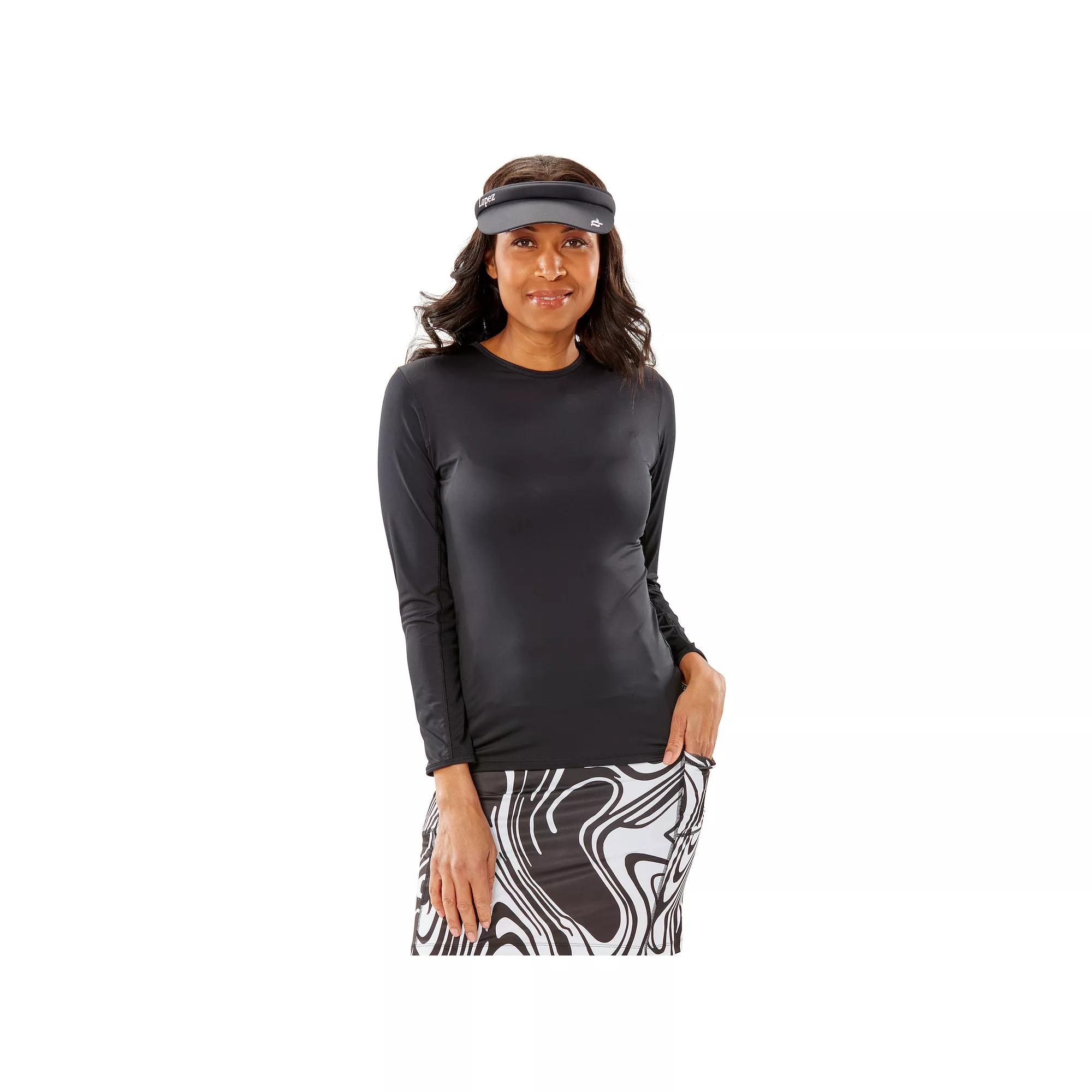 Women's Nancy Lopez Aspiration Golf Top, Size: XL, Black Product Image