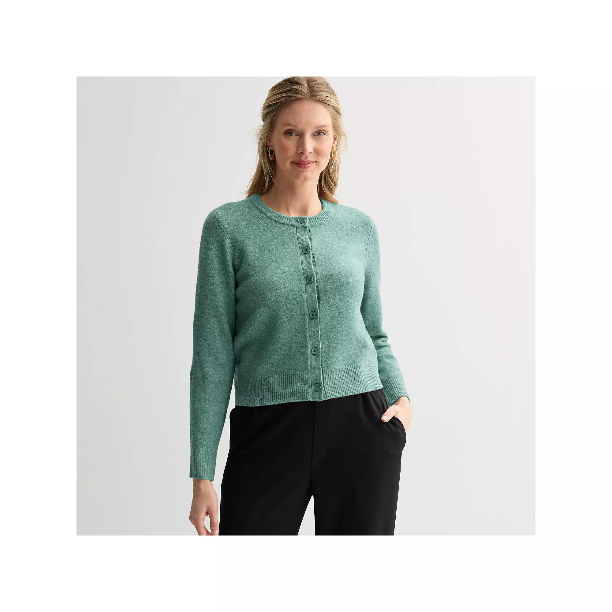 Women's Nine West Button Front Crewneck Sweater,  Product Image