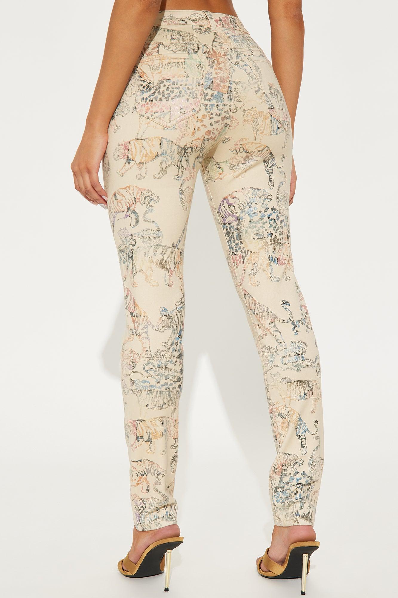 Fiercer Than Ever Novelty Print Twill Pant - Cream/combo Product Image
