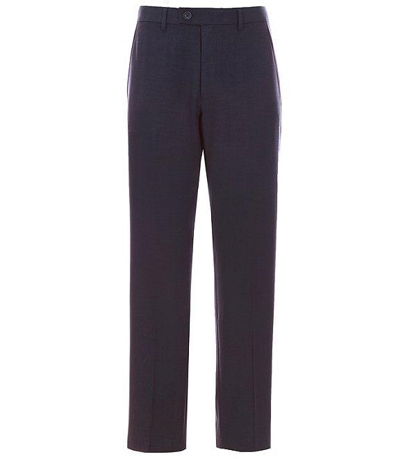 Perry Ellis Premium Tailored Flat Front Birdseye Pin-Dotted Dress Pants Product Image