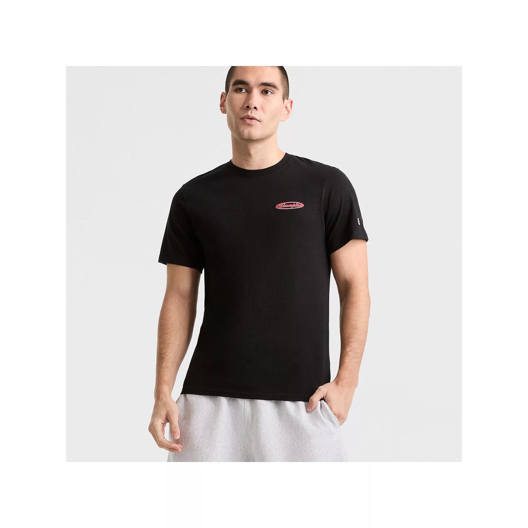 Men's Champion® Classic Logo Globe Graphic Tee, Size: Small, Black Product Image