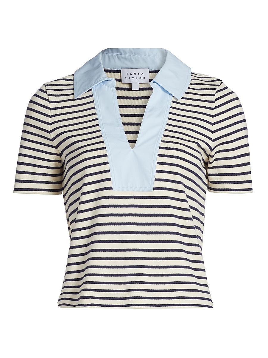 Womens Melanie Striped Stretch Cotton Top Product Image