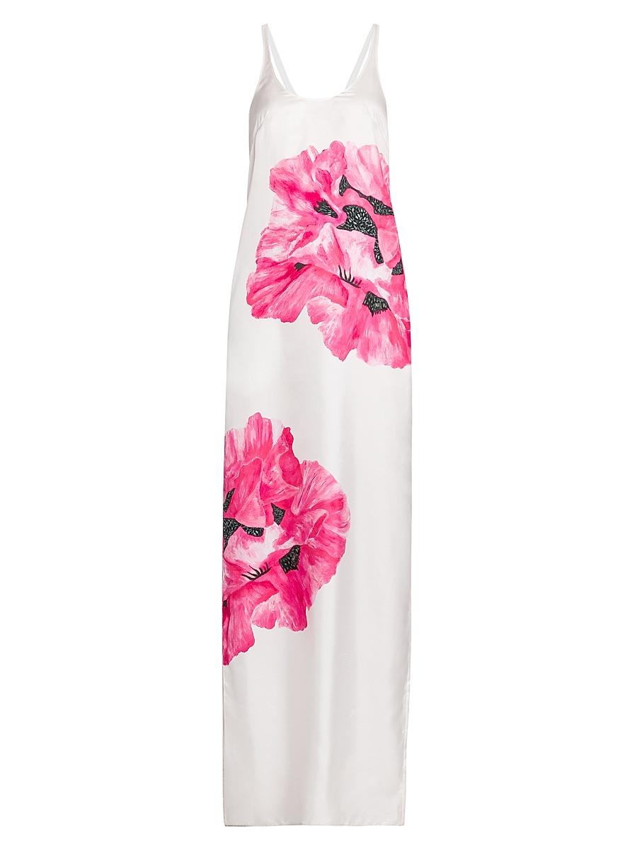 Womens Poppy Silk Tank Maxi Dress Size 0 Product Image