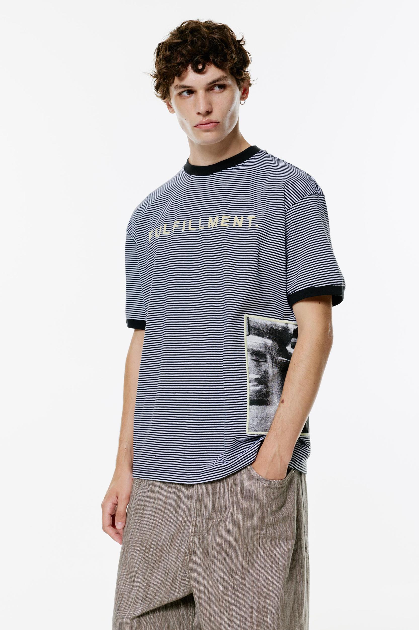 Striped Photo T-shirt Product Image