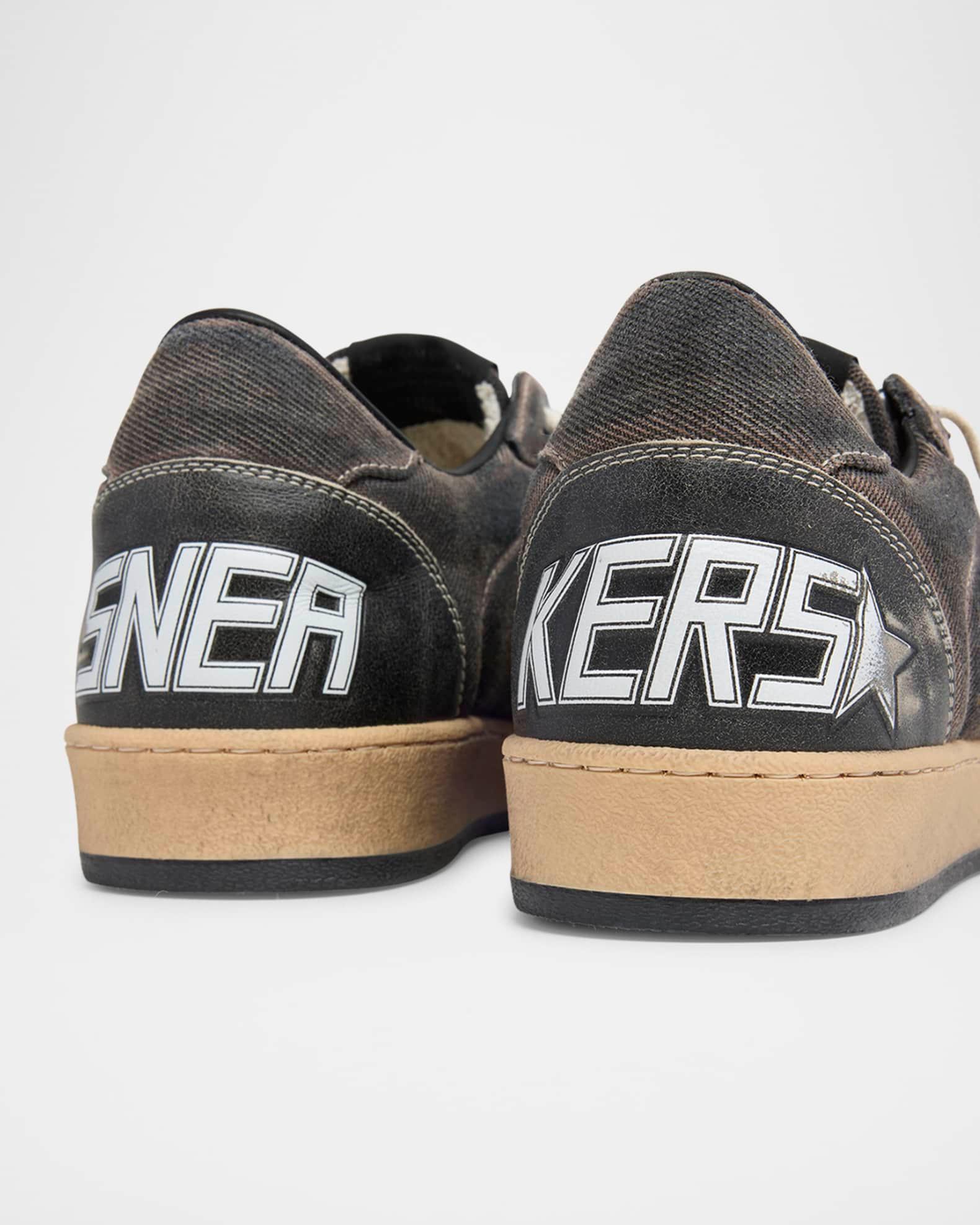 Men's Ball Star Denim and Leather Low-Top Sneakers Product Image