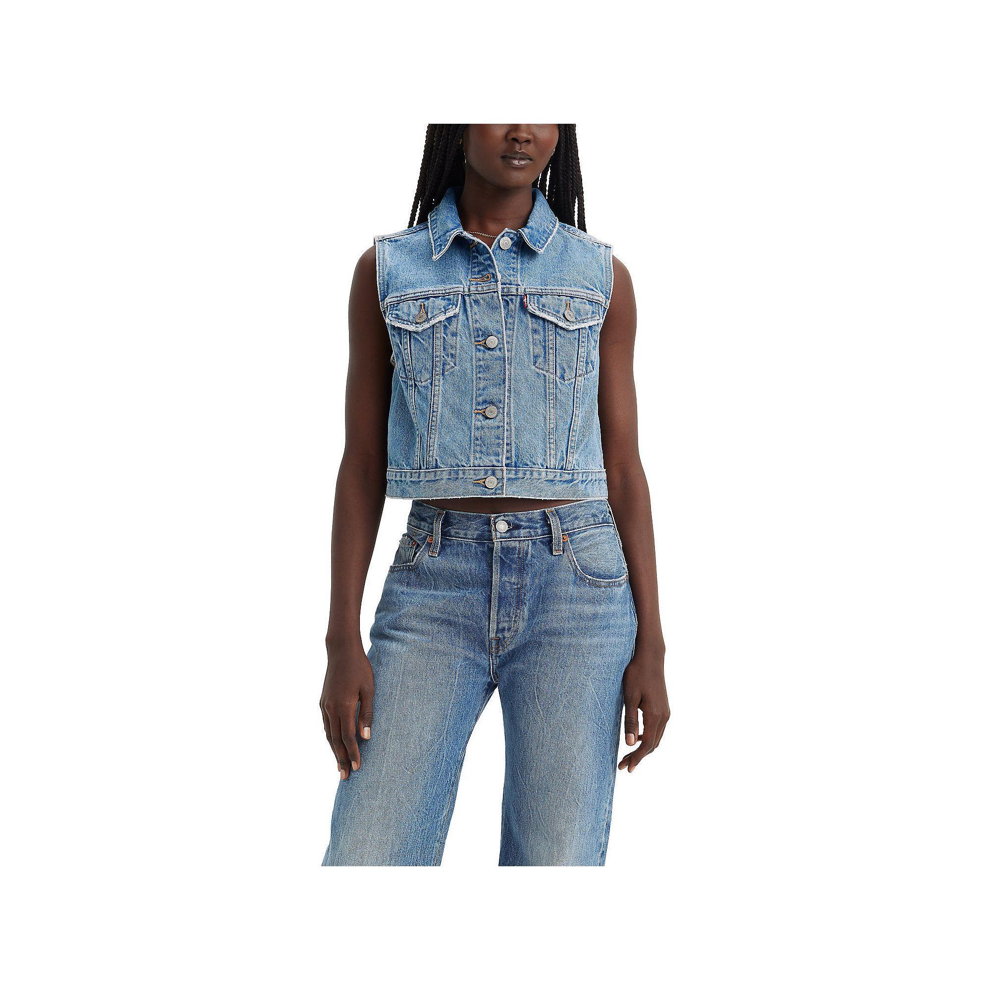 Women's Levi's® Cropped Denim Vest, Size: Medium, I Will Product Image