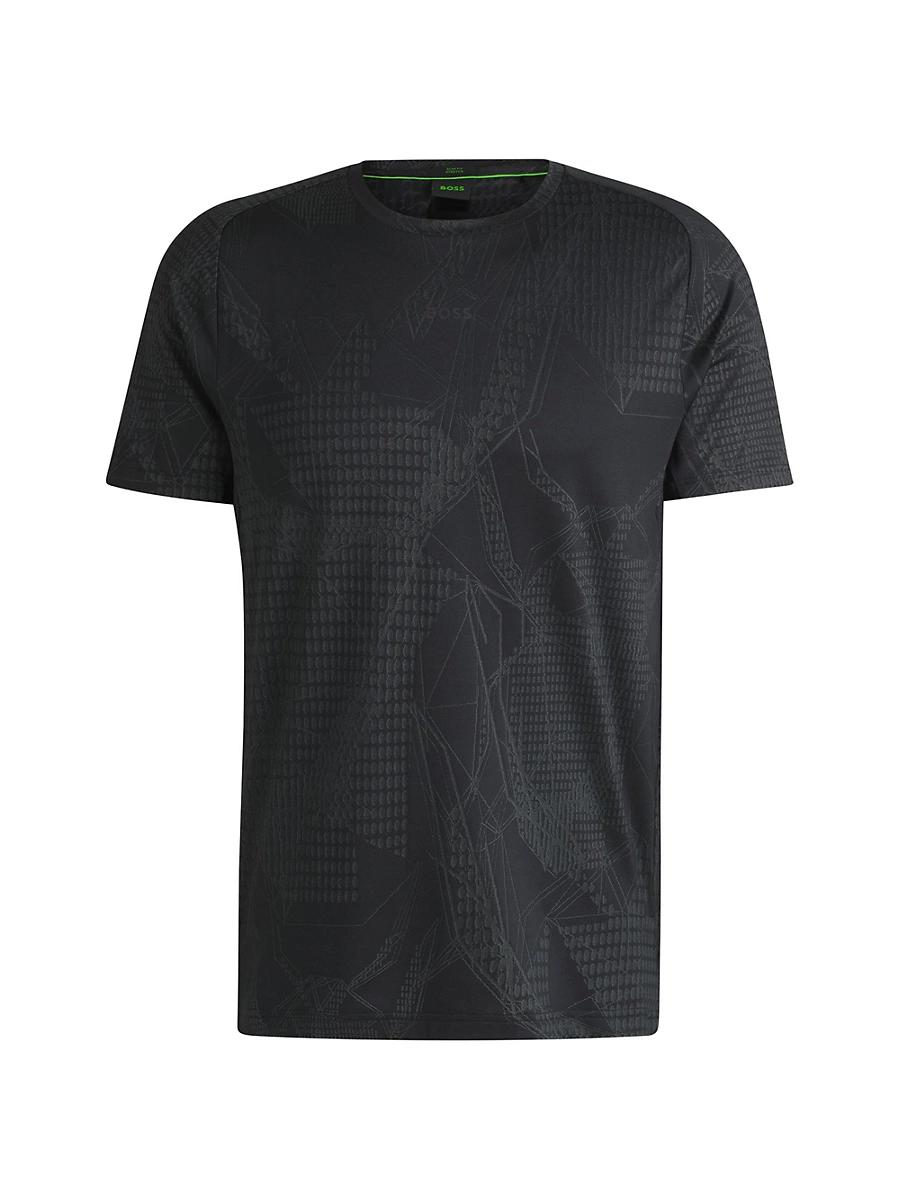 Mens Active Jacquard-Pattern T-Shirt with Moisture Management Product Image