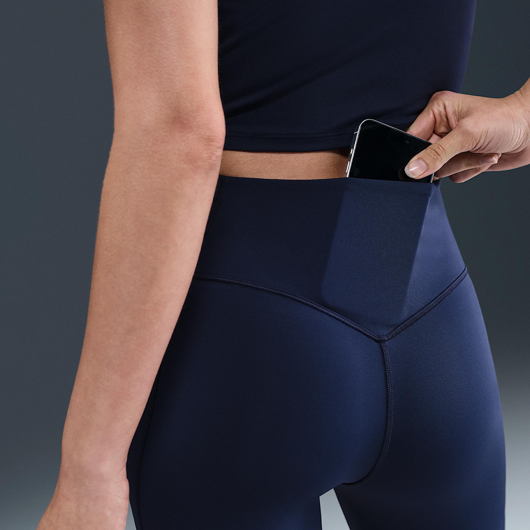 Nike Womens Universa High-Waisted 7/8 Leggings with No Front Seam | HQ6813-017 Product Image