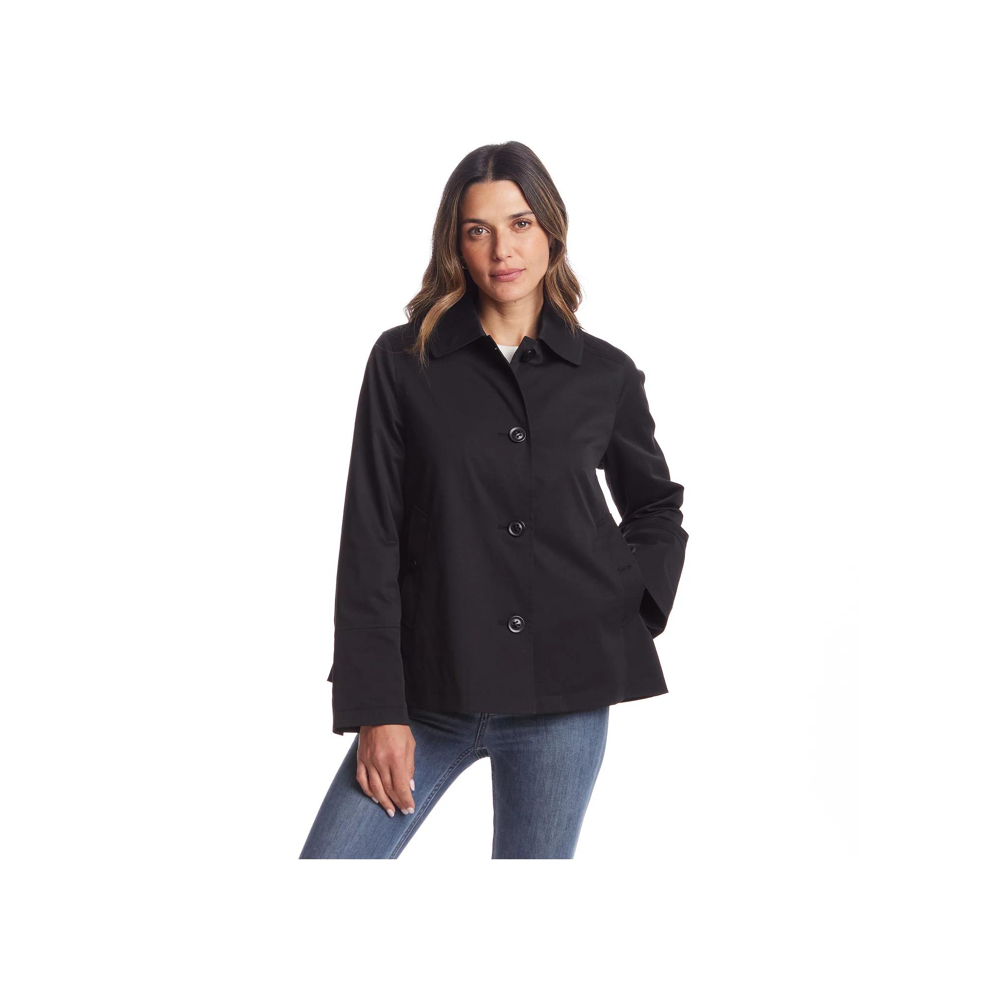 Women's Gallery Short A-Line Rain Jacket, Size: Large, Black Product Image