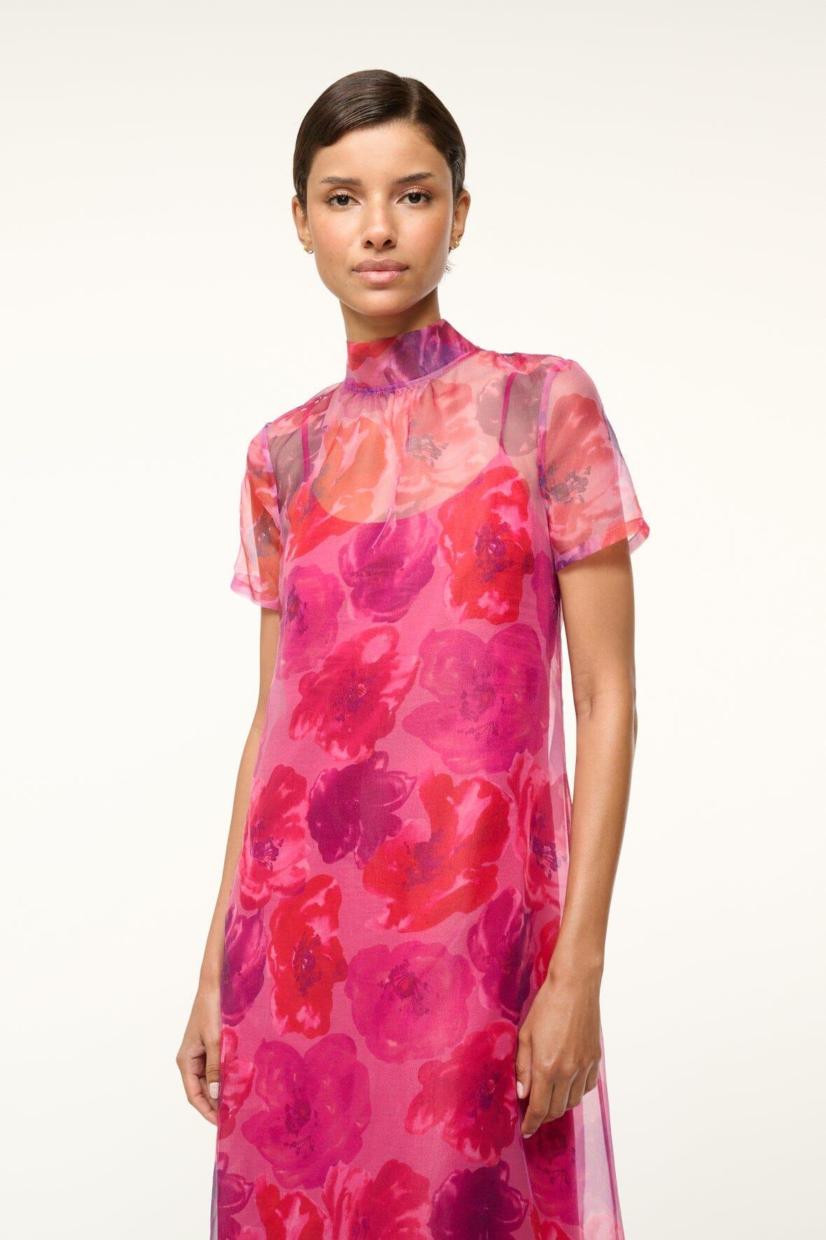 CALLUNA DRESS | MAGENTA PAINTED FLORAL Product Image
