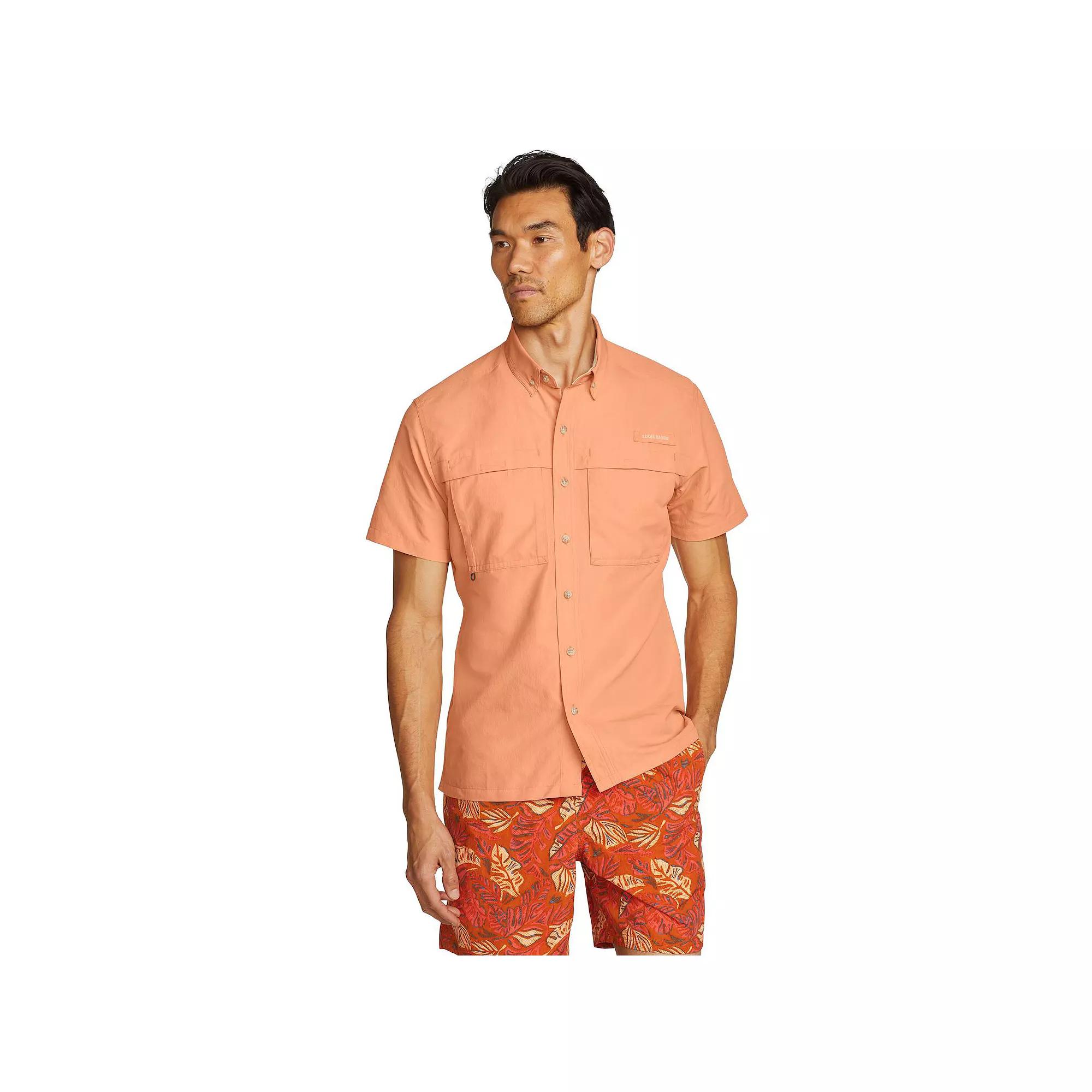 Big & Tall Eddie Bauer Short Sleeve Rainier Ripstop Button-Down Shirt, Men's,  Product Image