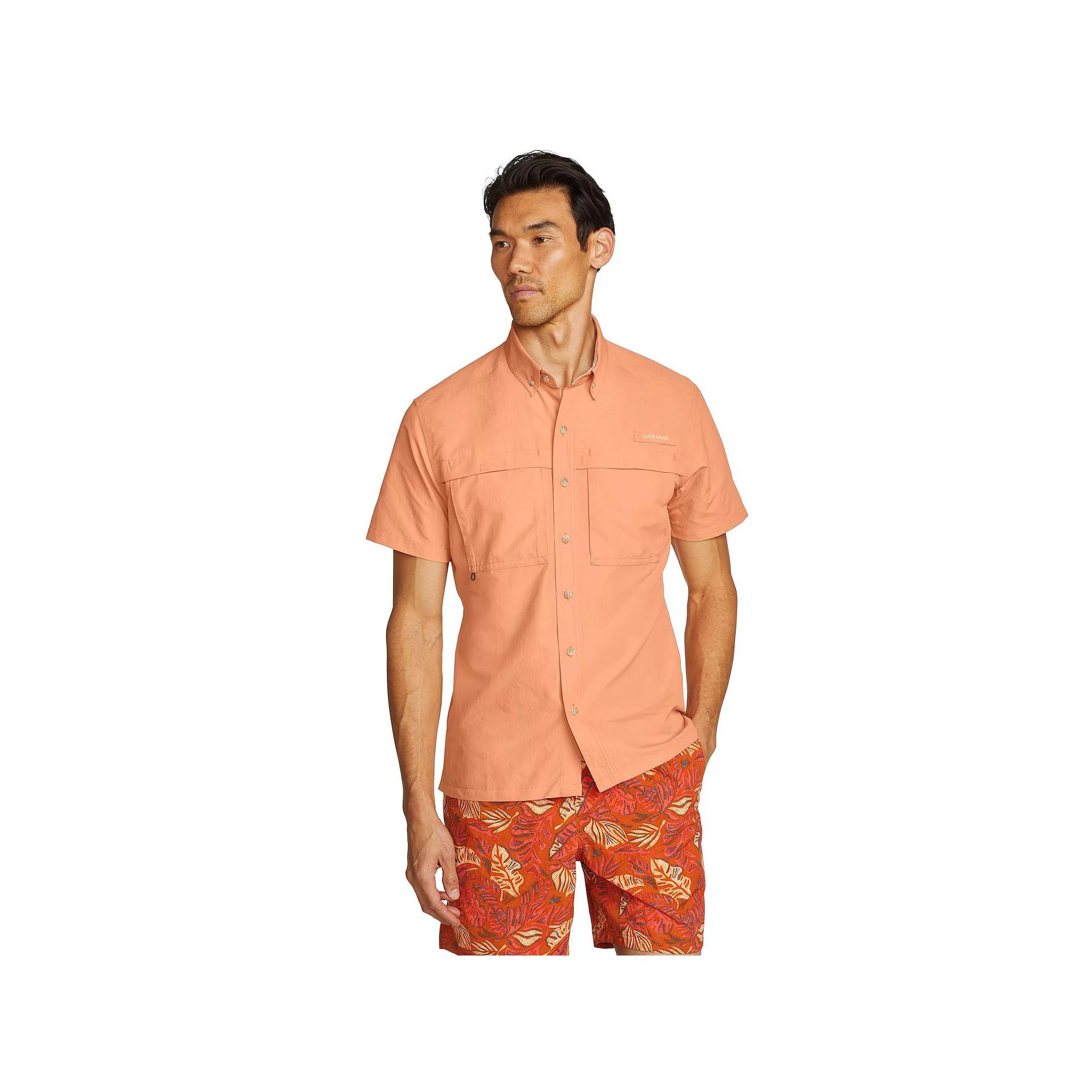 Big & Tall Eddie Bauer Short Sleeve Rainier Ripstop Button-Down Shirt, Men's,  Product Image