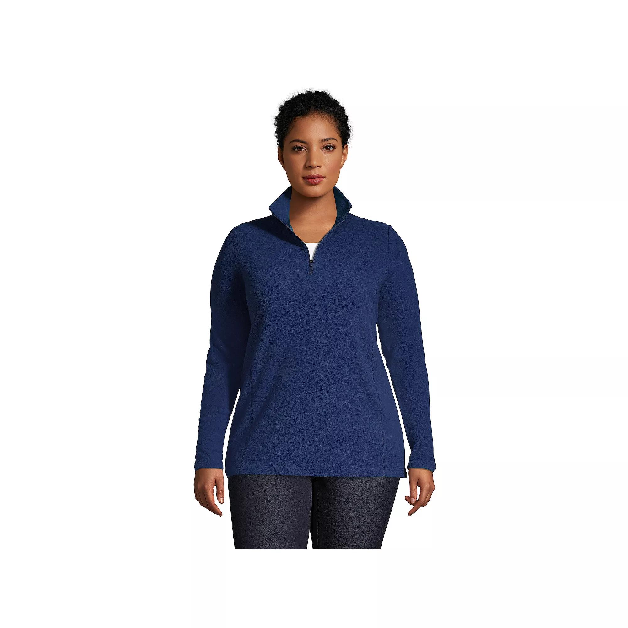 Plus Size Lands End 1/4-Zip Fleece Pullover, Womens Product Image