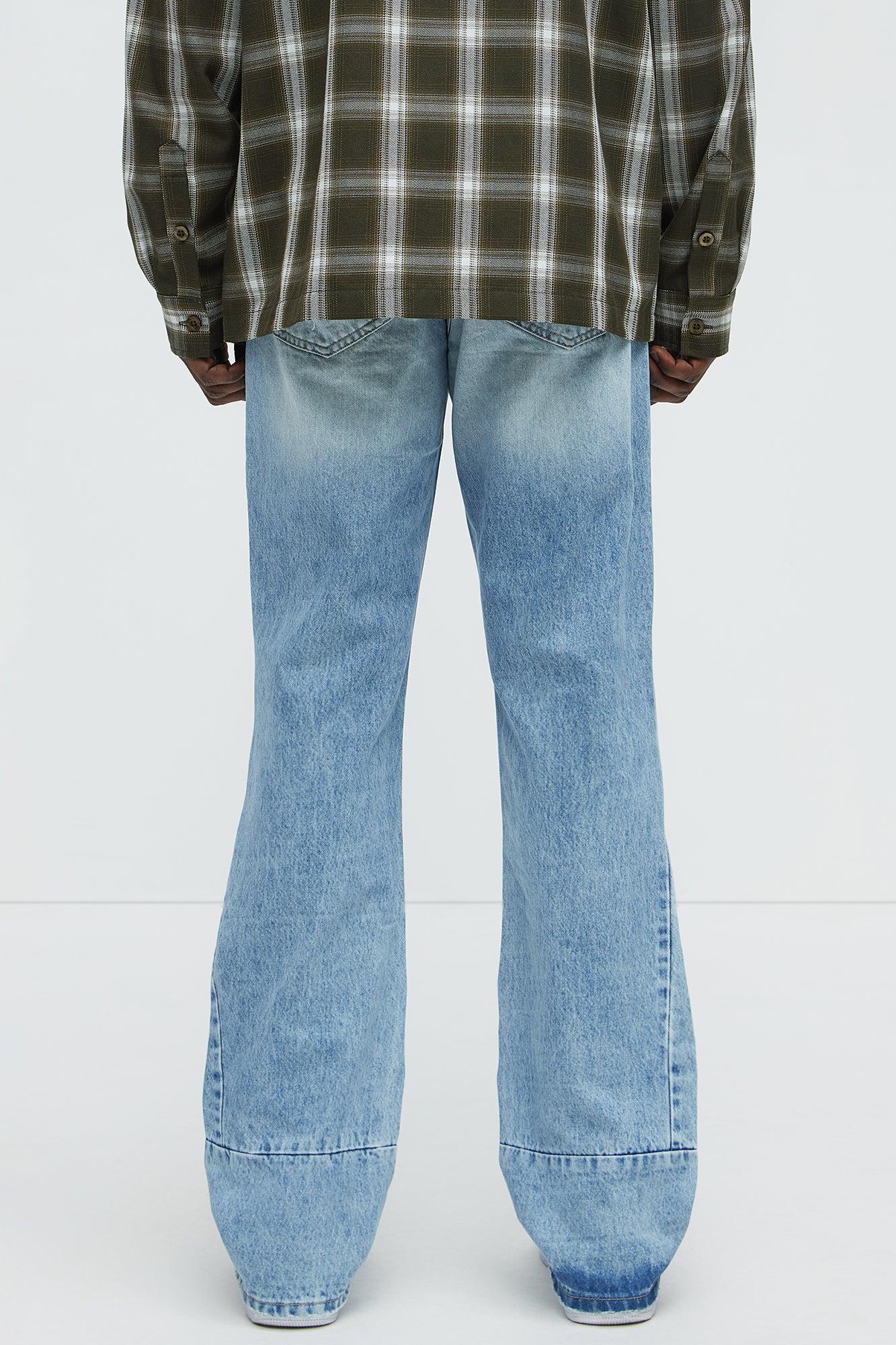 Might Go Ripped Stacked Slim Flare Jeans - Light Wash Product Image