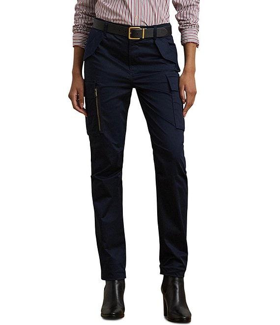 Lauren Ralph Lauren Cotton Sateen High-Rise Straight Leg Ankle Length Cargo Pant Product Image