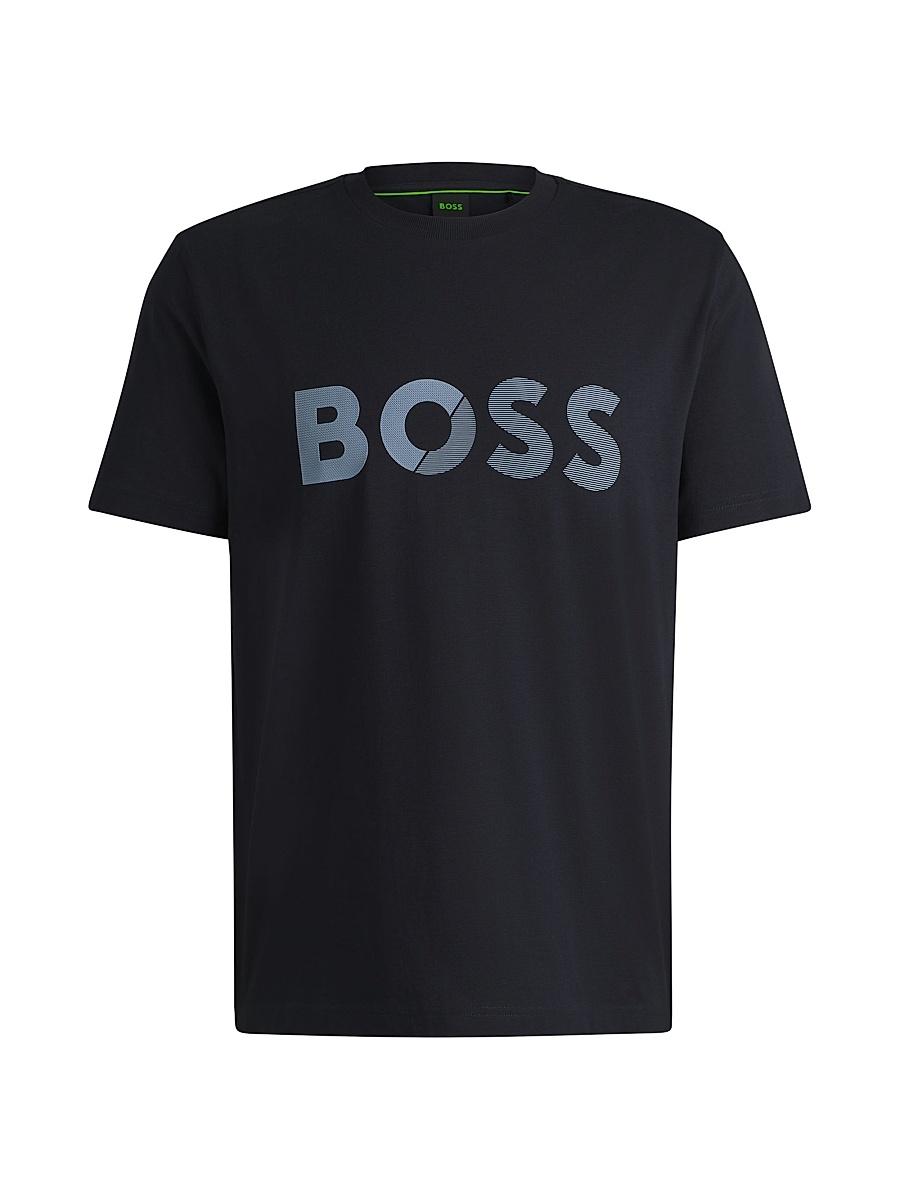 Mens Cotton-Jersey T-Shirt with Large Logo Product Image