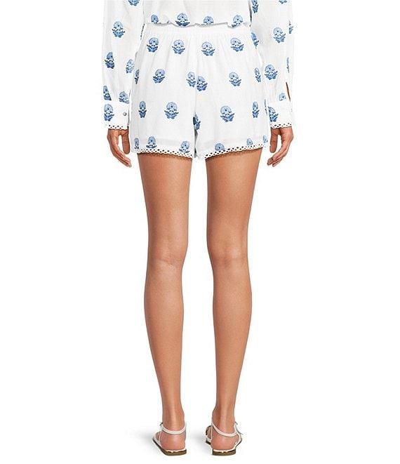 A Loves A Woven Floral Embroidered High Rise Pull On Coordinating Shorts Product Image