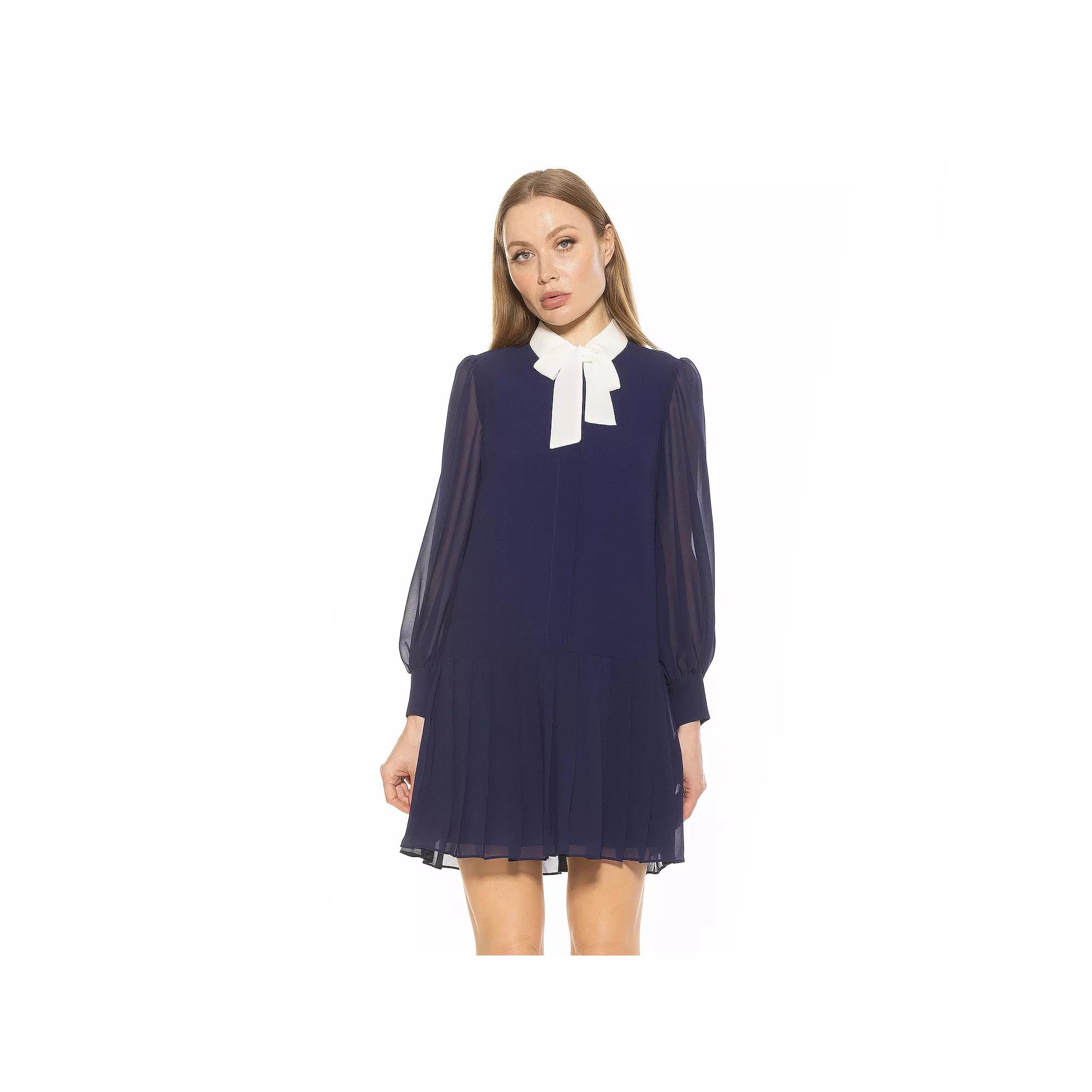 Women's ALEXIA ADMOR Glennis Collared Bow Tie Shift Dress,  Product Image