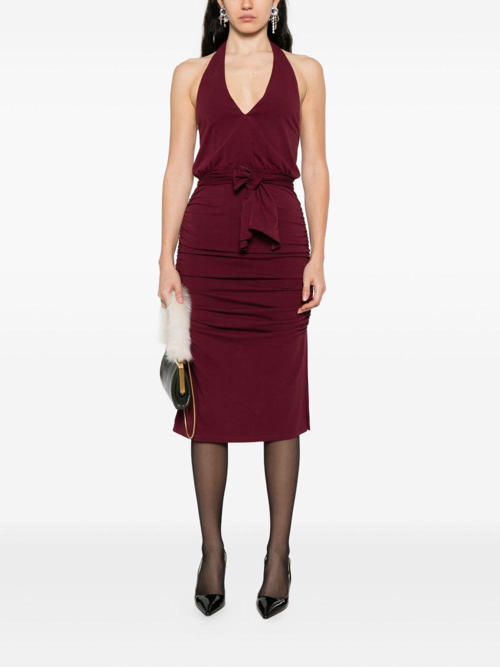 V-neck draped mini dress Product Image