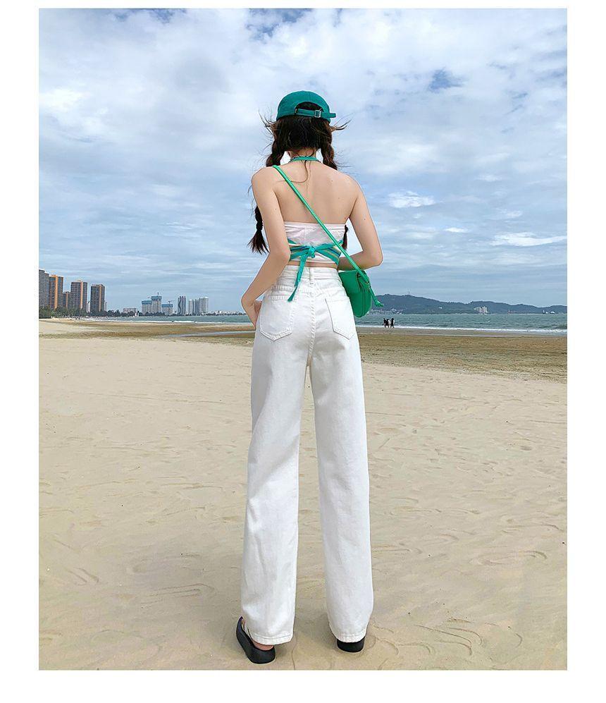 High Waist Wide Leg Jeans (Various Designs) Product Image
