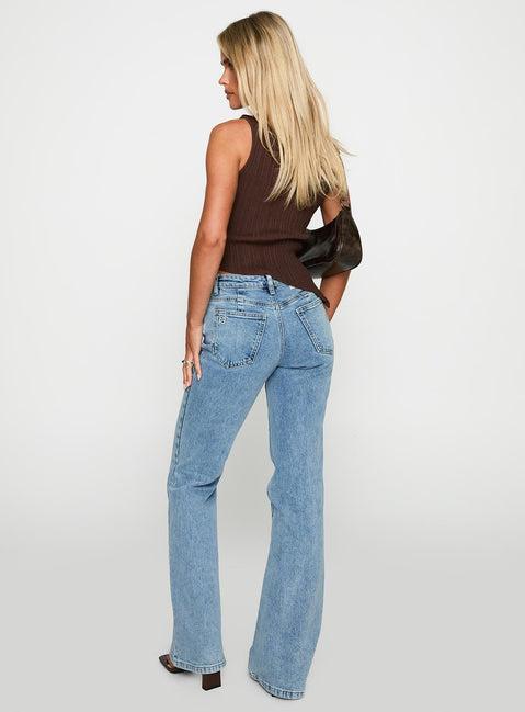 Magic Mirror Mid Rise Bootleg Jeans Ice Wash Product Image
