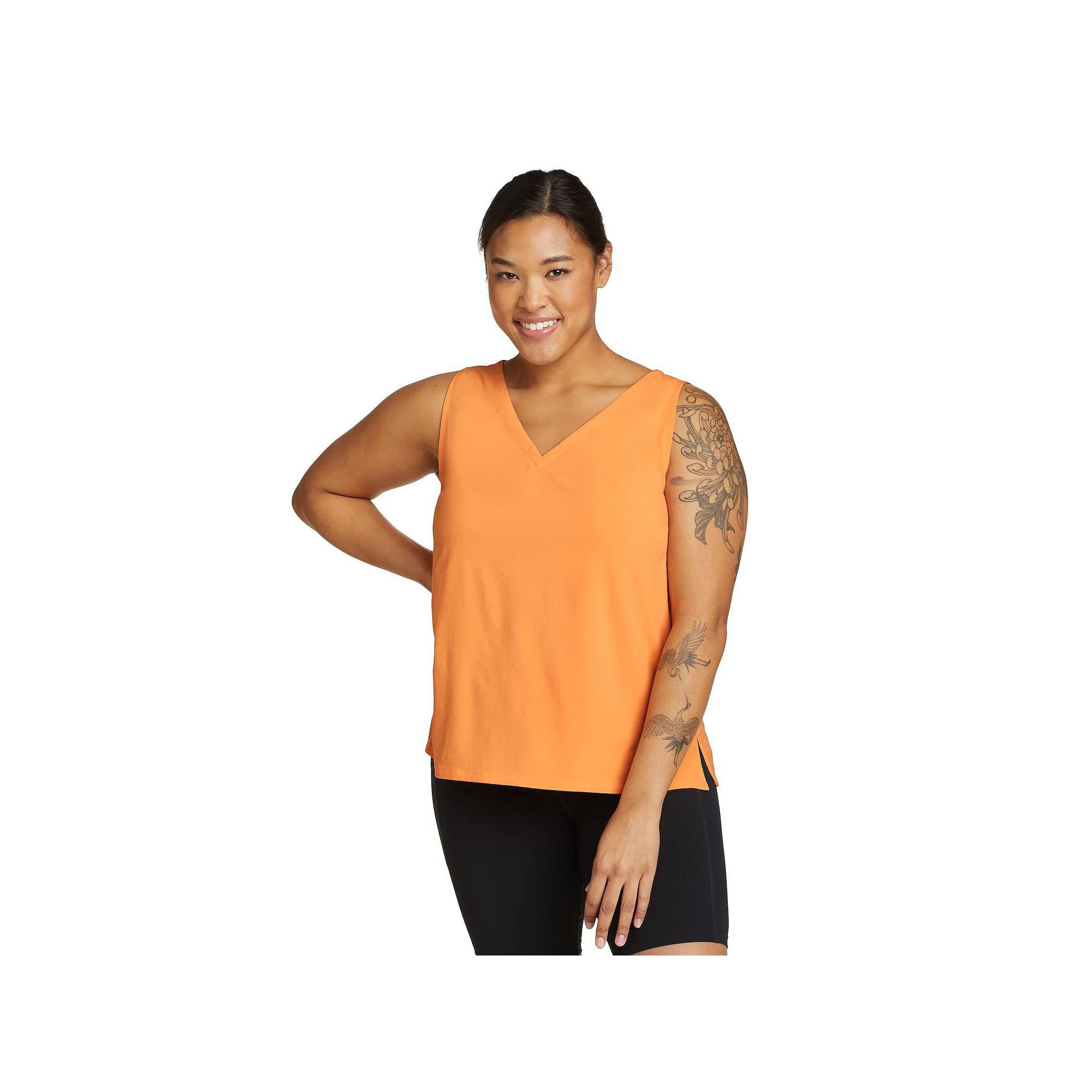 Women's Eddie Bauer Departure V-Neck Tank Top, Size: XL, Tangelo Product Image