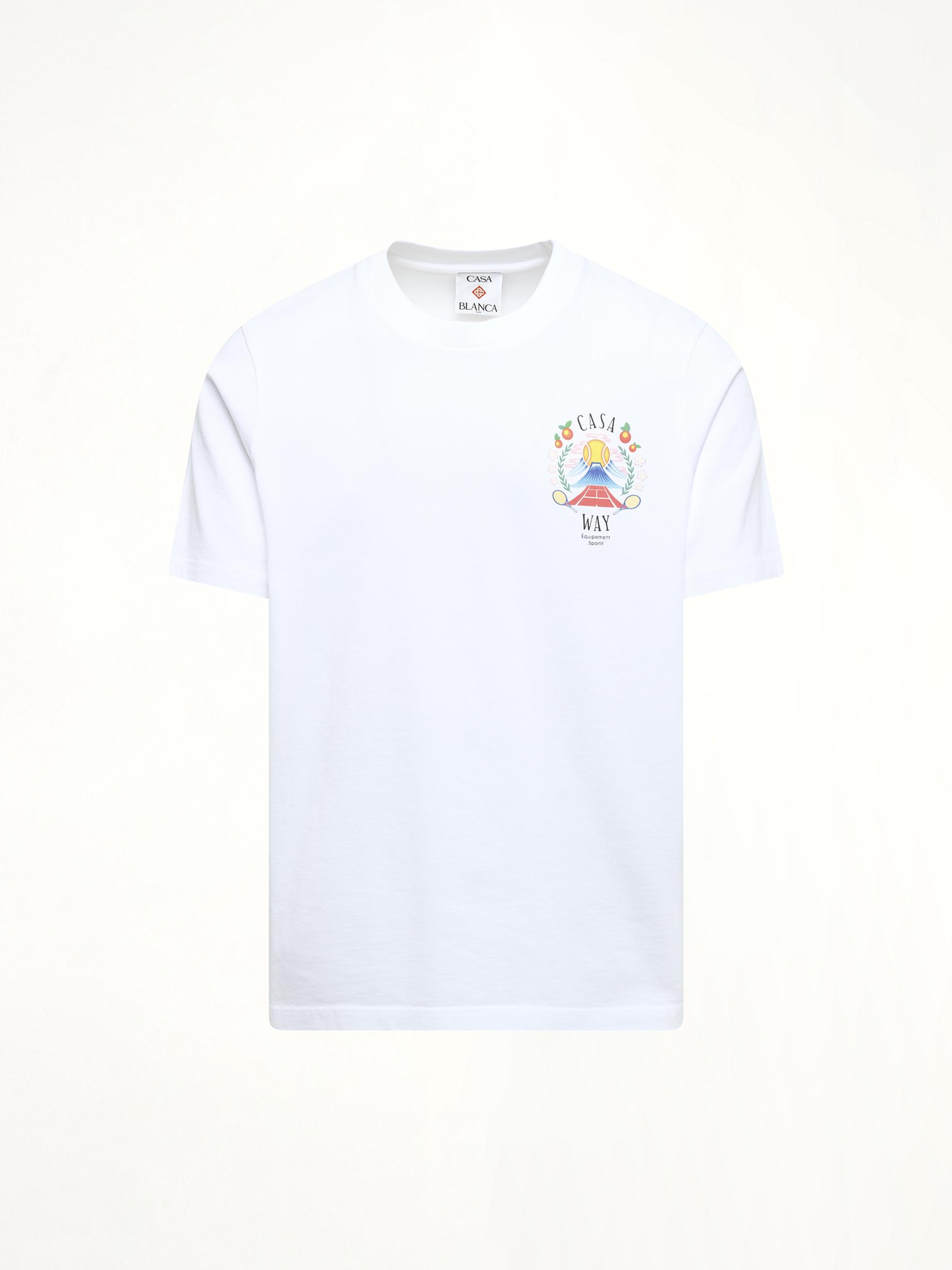 CASABLANCA Mens Casa Way Mountain Graphic-print Cotton-jersey T-shirt Xxxl In White Product Image