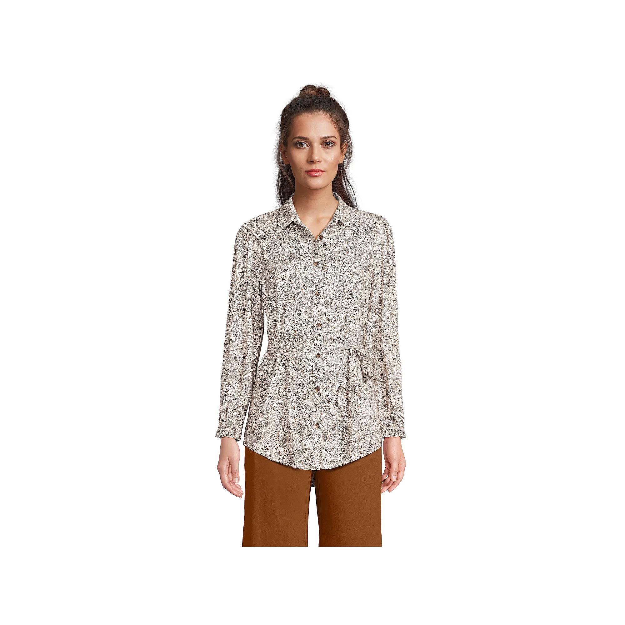 Women's Lands' End Tie Waist Shirt,  Product Image