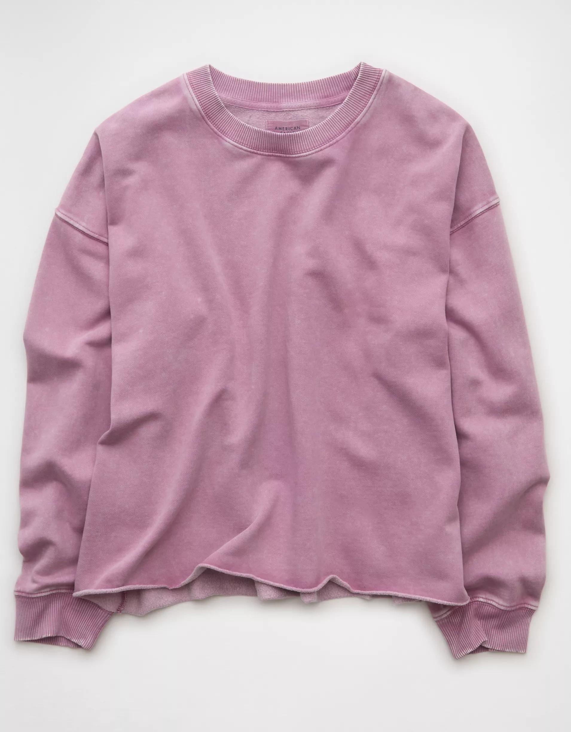 AE Everyday Luxe Cropped Cut-Off Sweatshirt Product Image