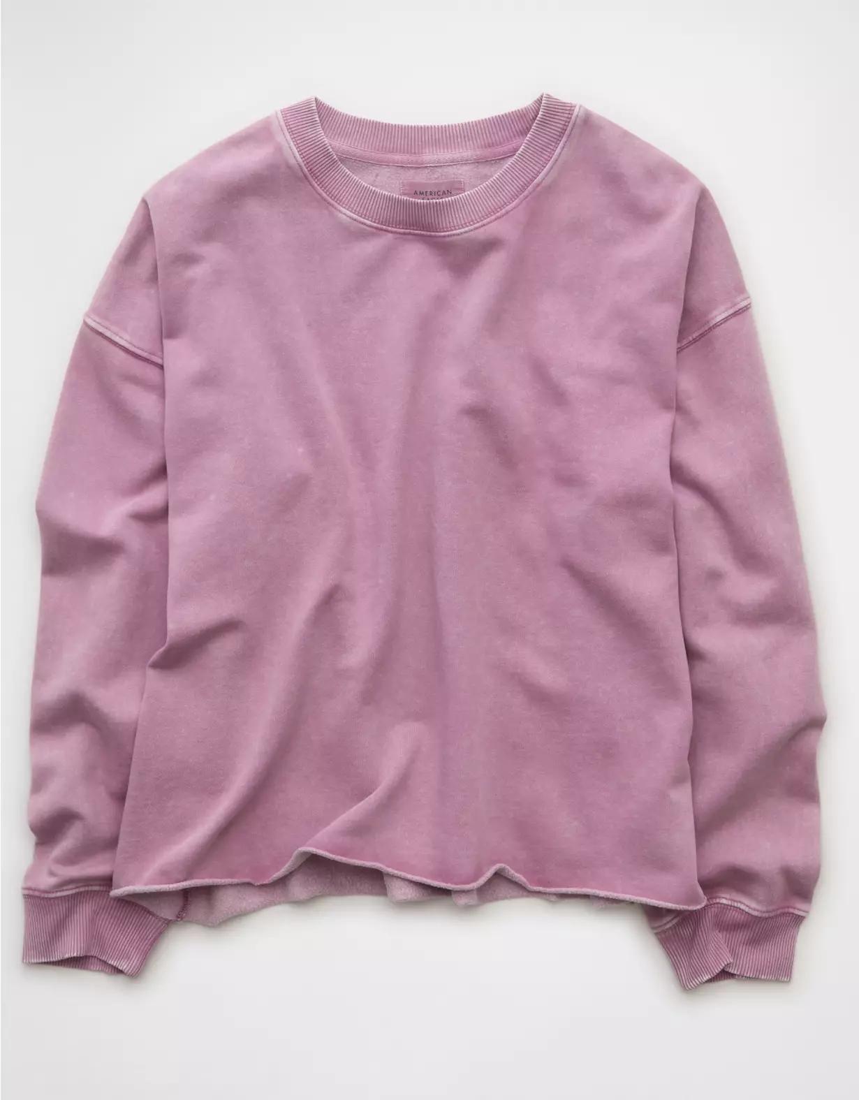 AE Everyday Luxe Cropped Cut-Off Sweatshirt Product Image