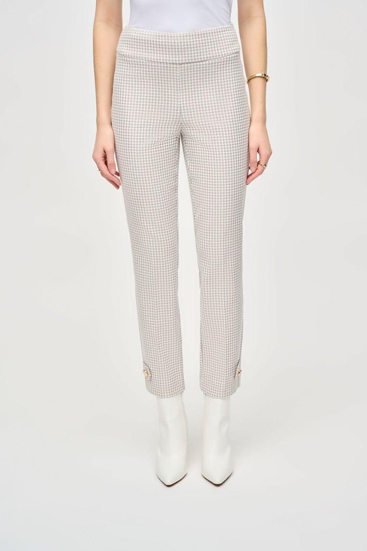 Houndstooth Jacquard Slim Fit Pants Product Image