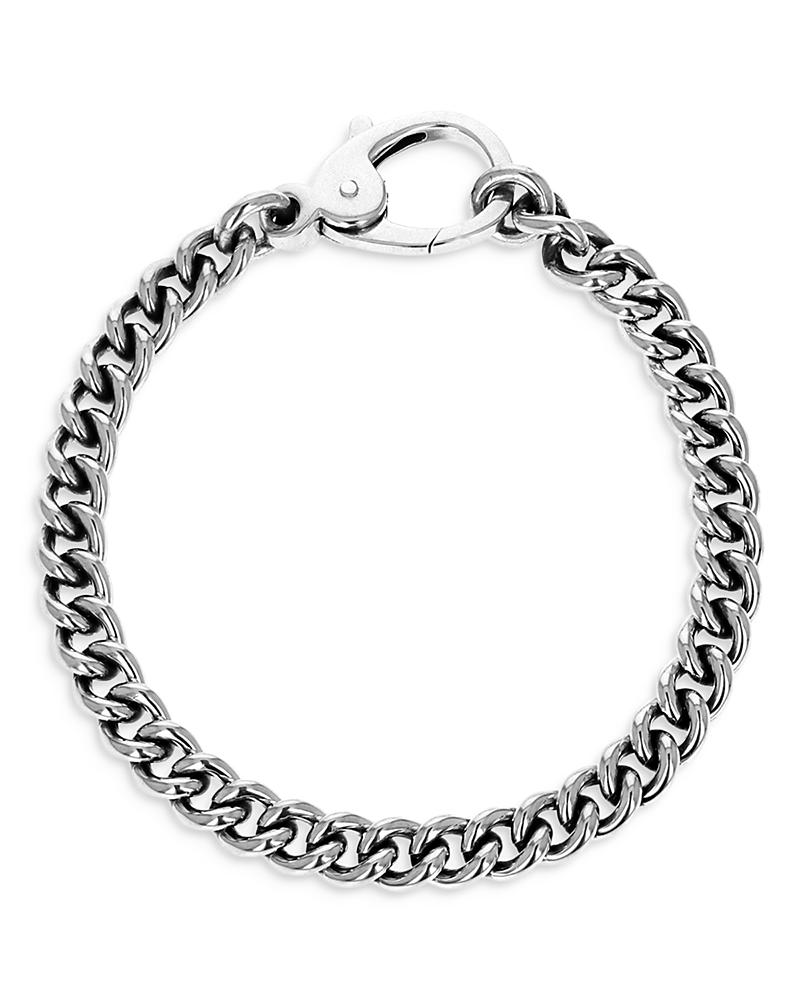Mens Curb Link Chain Sterling Silver Bracelet Product Image