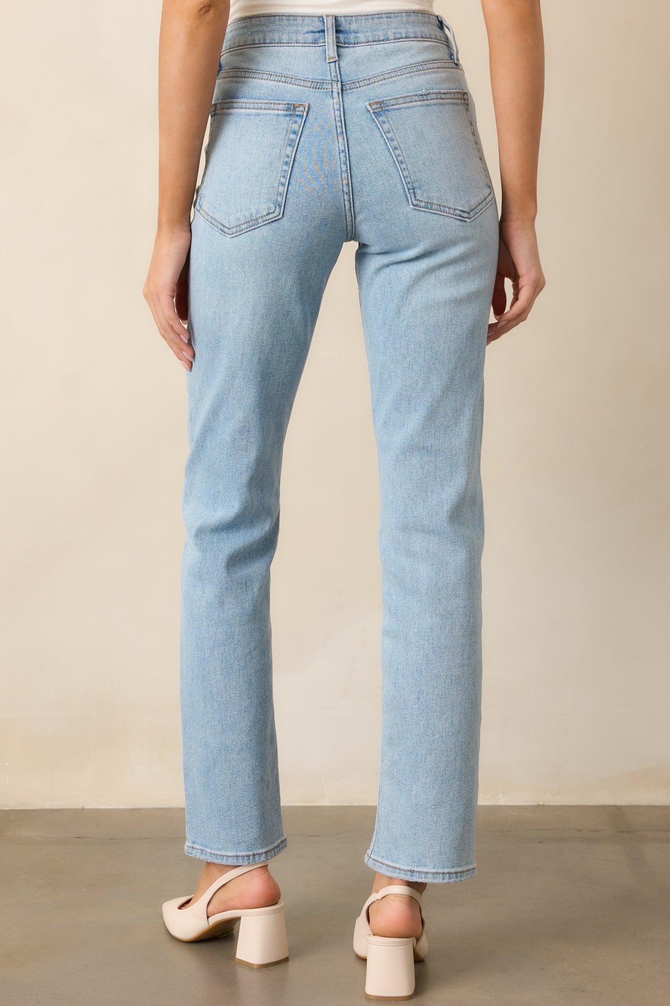 Dusk Enchantment Light Wash Straight Leg Jeans Product Image