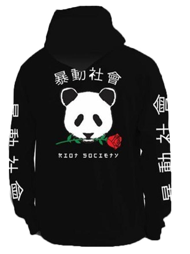 Men's Chinese Panda Print Hoodie Product Image