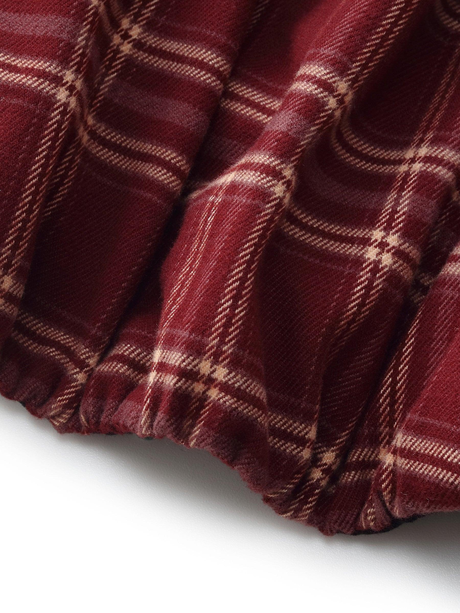 Mock Layered Plaid Women Long Sleeve Shirt Product Image