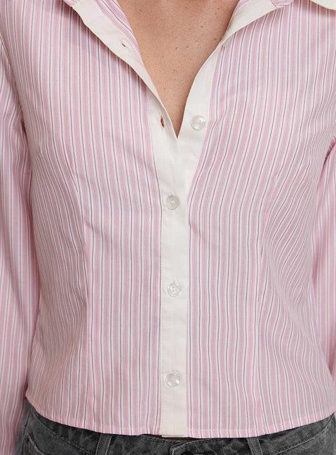 Lyndel Long Sleeve Top Pink Stripe Product Image