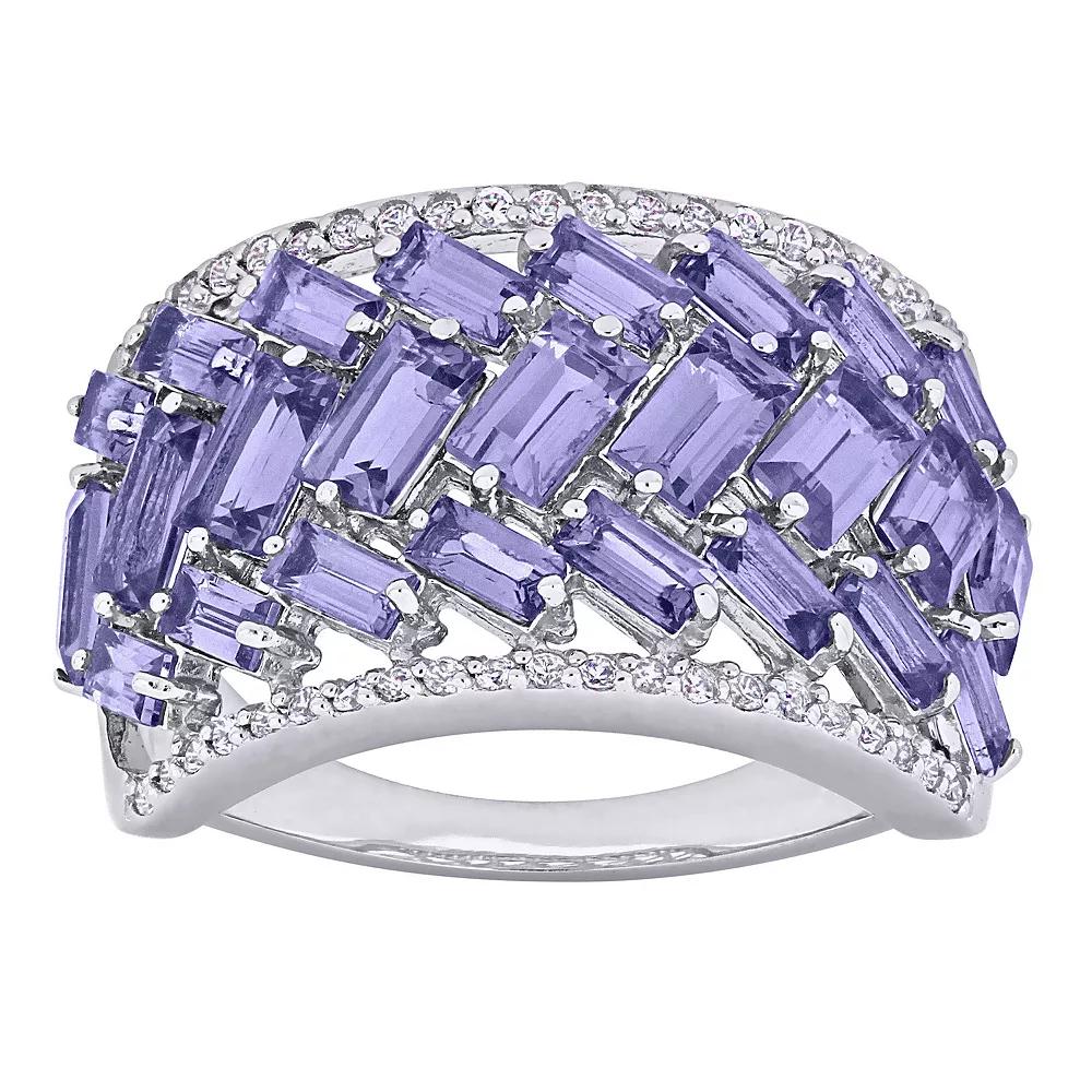Stella Grace Sterling Silver Tanzanite & White Topaz Multi-Row Ring, Women's,  Product Image
