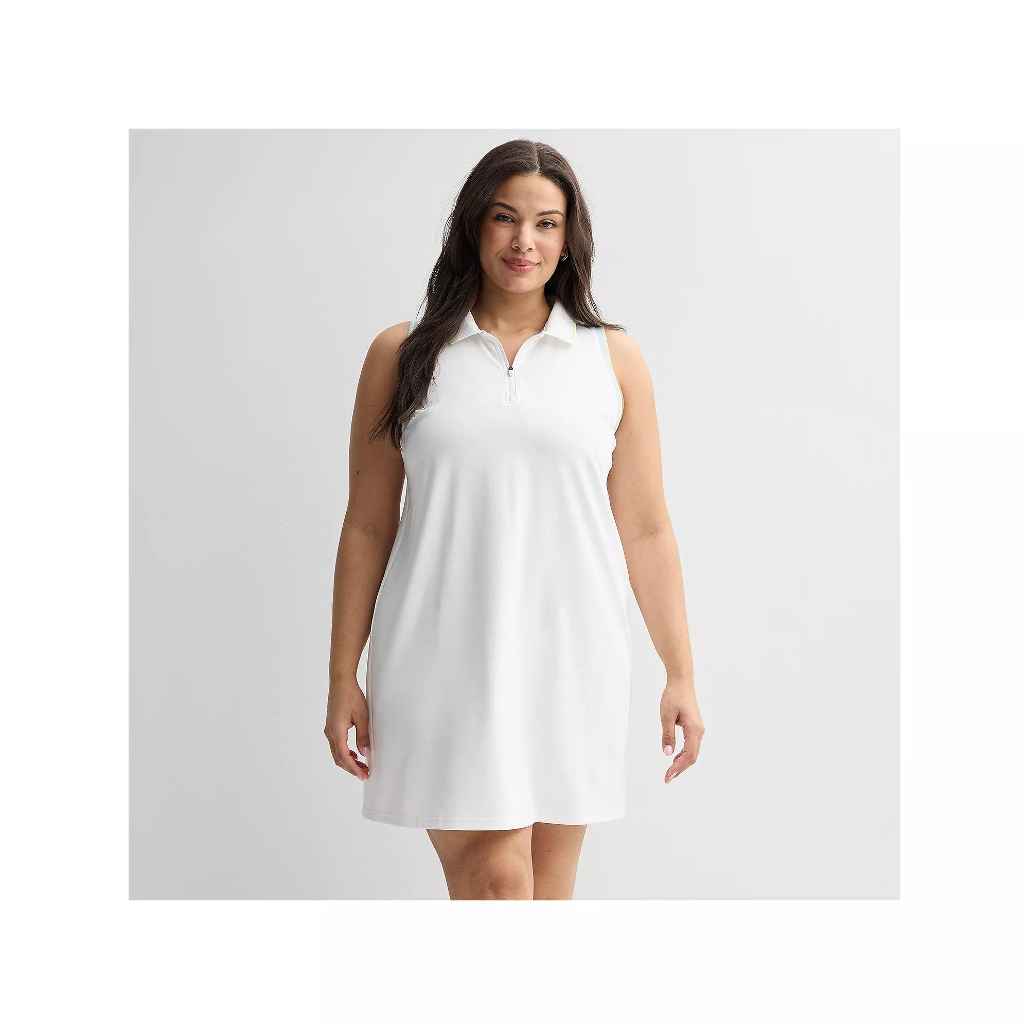 Plus Size Tek Gear® Polo Tank Dress, Women's, Size: 3XL, Modern White Product Image