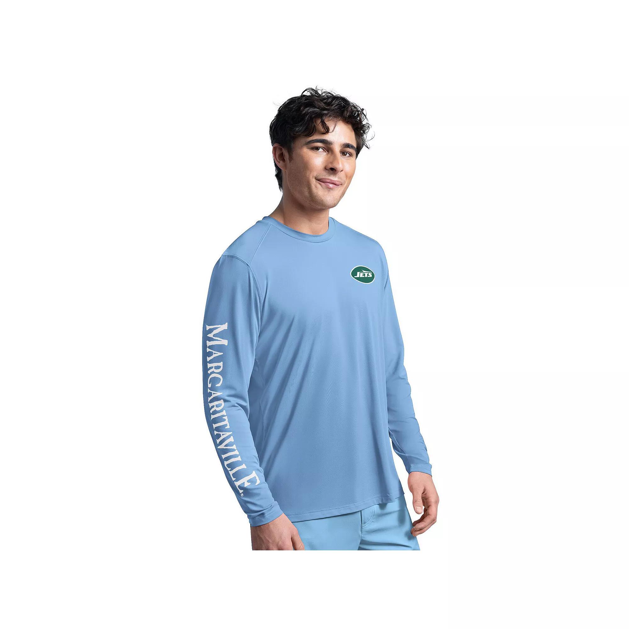 Men's G-III Sports by Carl Banks Light Blue New York Jets Margaritaville Rock Harbor Long Sleeve Rashguard Top,  Product Image